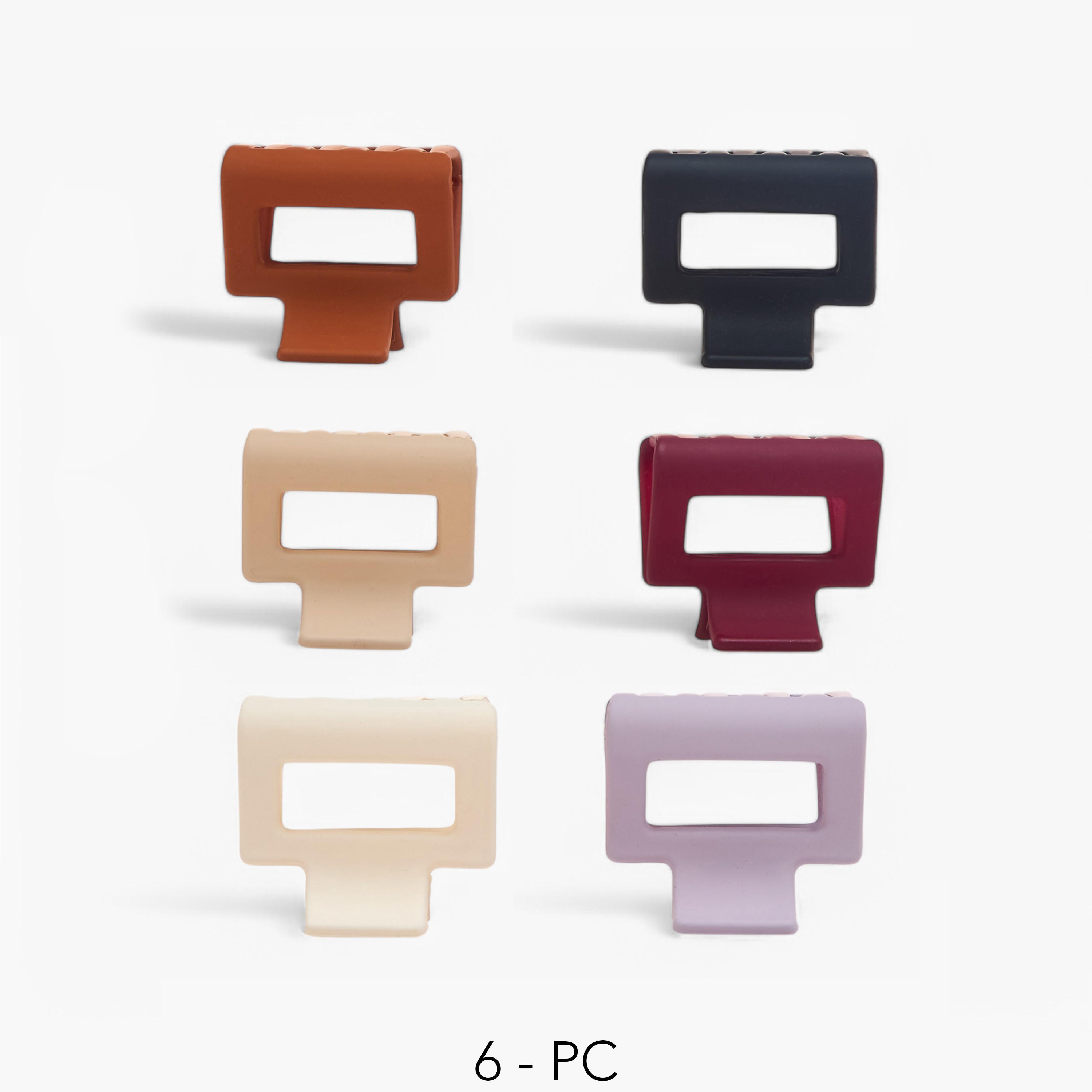 طقم مشابك شعر بتفاصيل مفرغة عدد 6 من جلوو-women-hairaccessories-clamps-image-1
