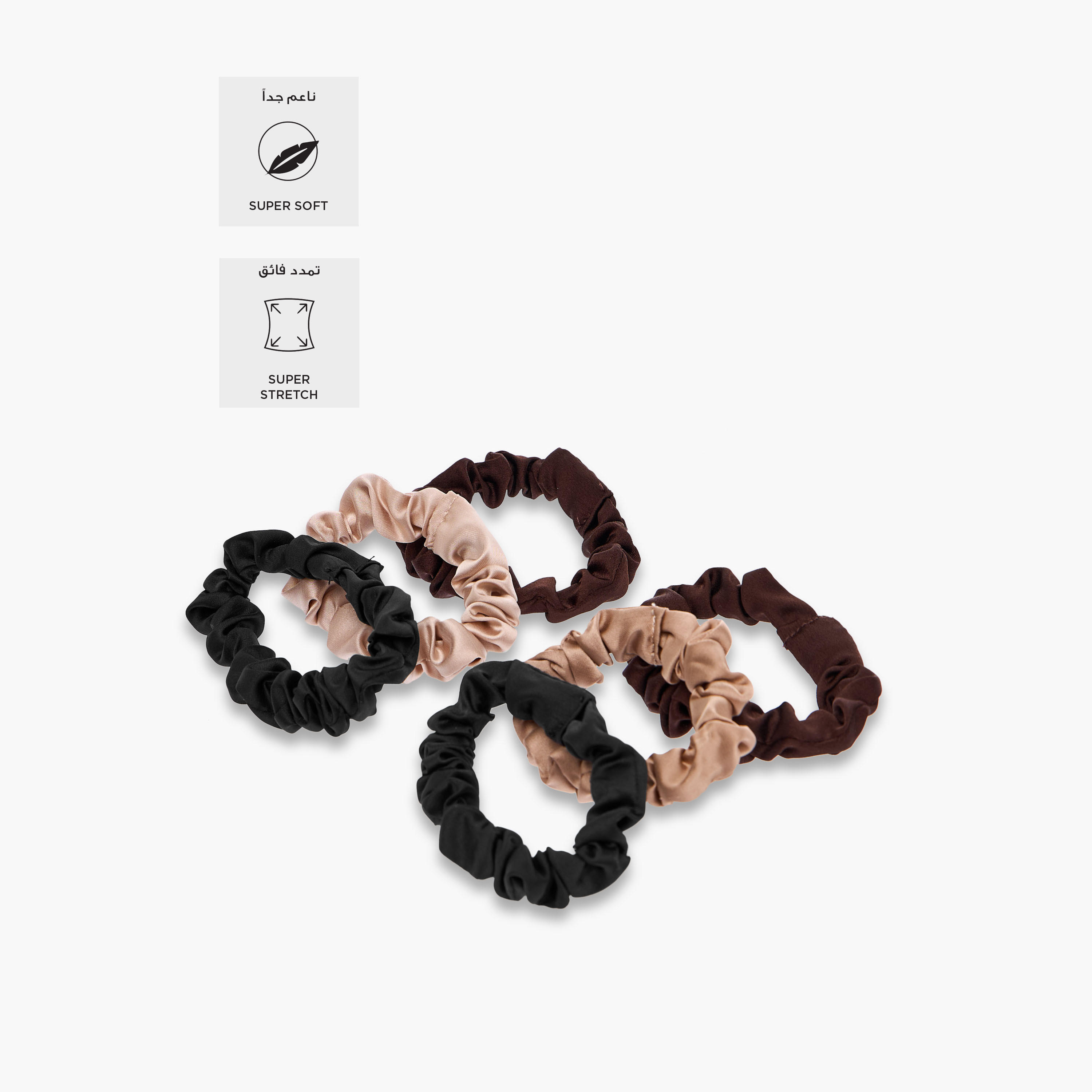 مجموعة سكرنشي شعر متنوعة عدد 6 من جلوو-women-hairaccessories-scrunchies-image-2