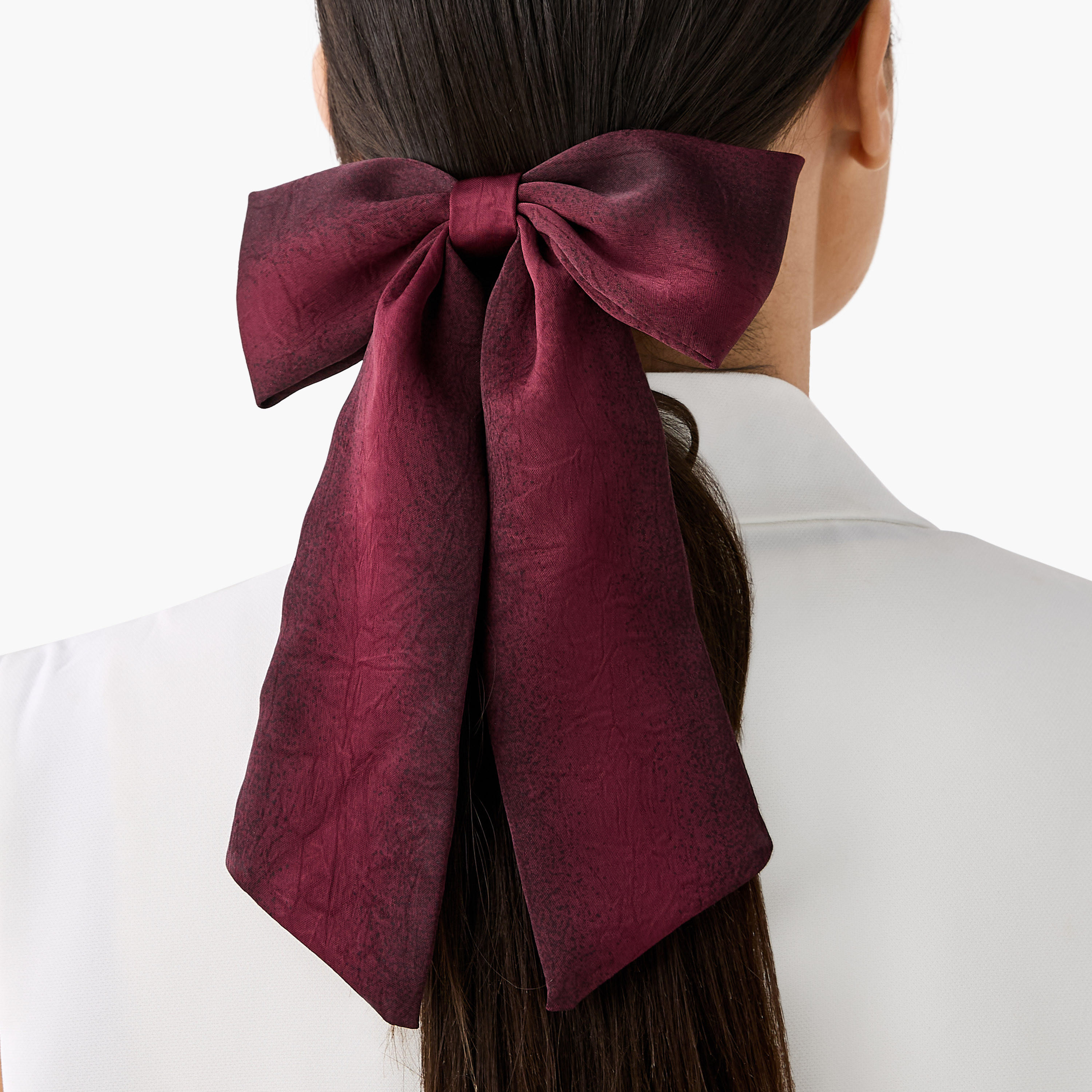 مشبك شعر جاكار بتصميم فيونكة بارزة الملمس-women-hairaccessories-clips-image-2
