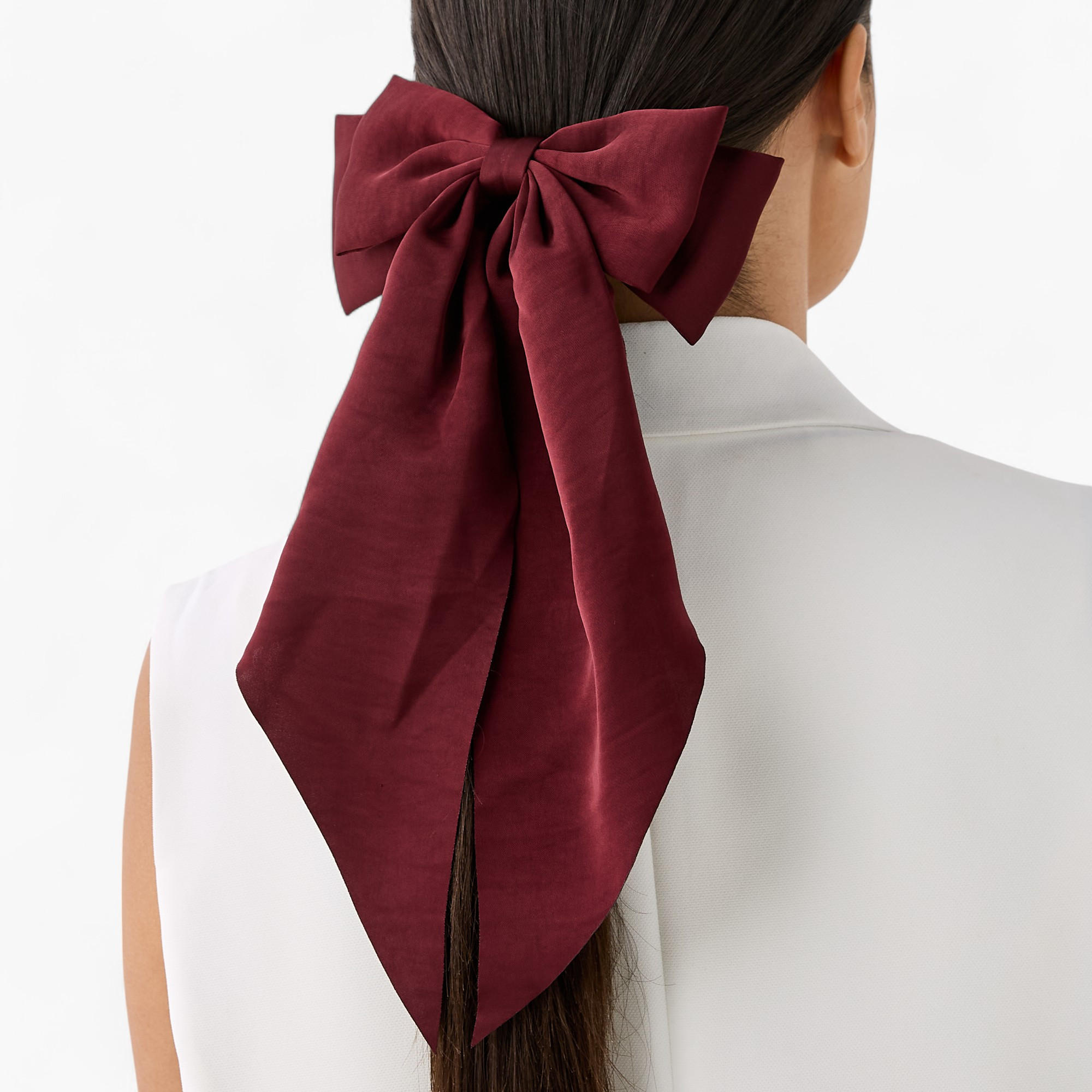 Satin Bow Accent Barrette Hair Clip-women-hairaccessories-clips-image-2