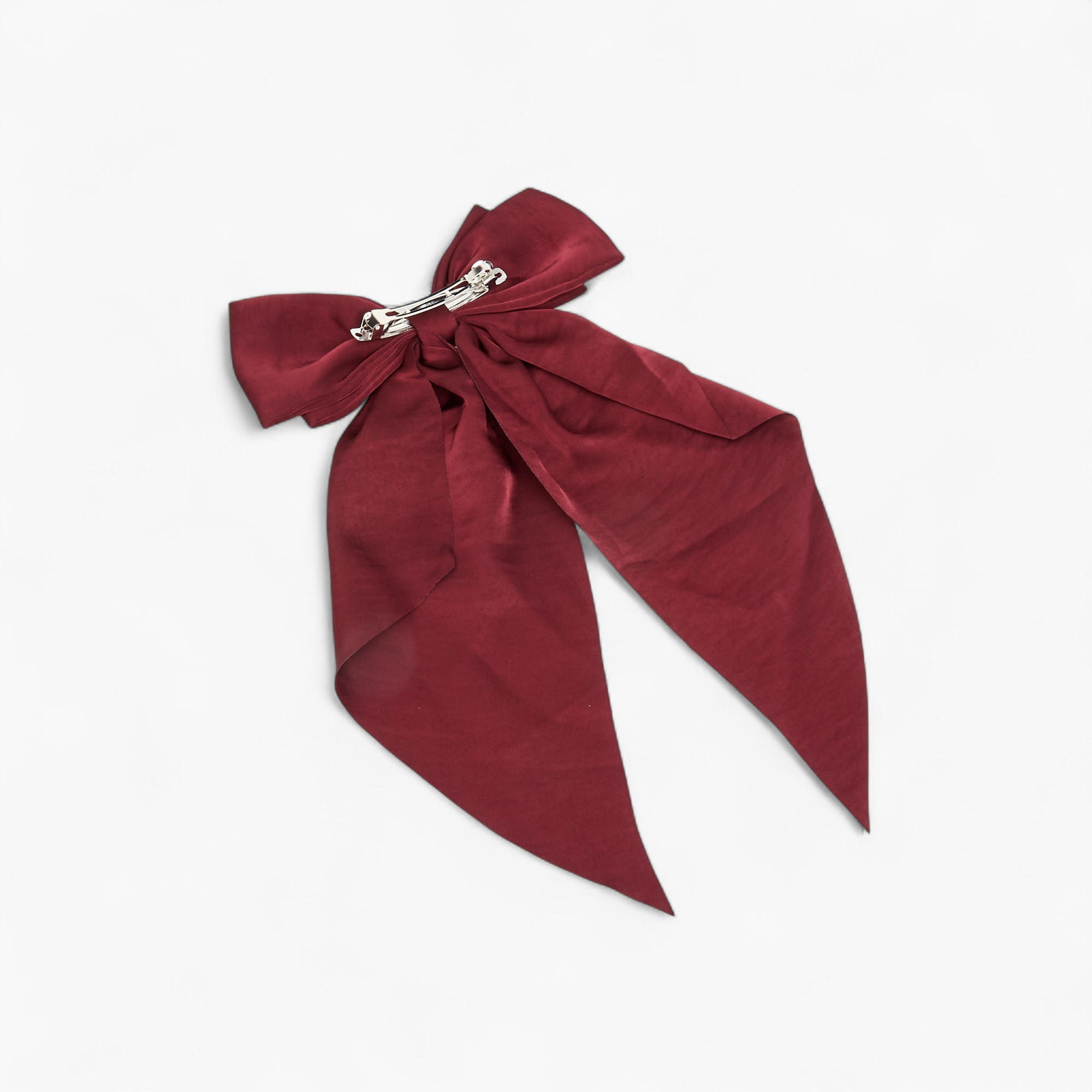 Satin Bow Accent Barrette Hair Clip-women-hairaccessories-clips-image-4