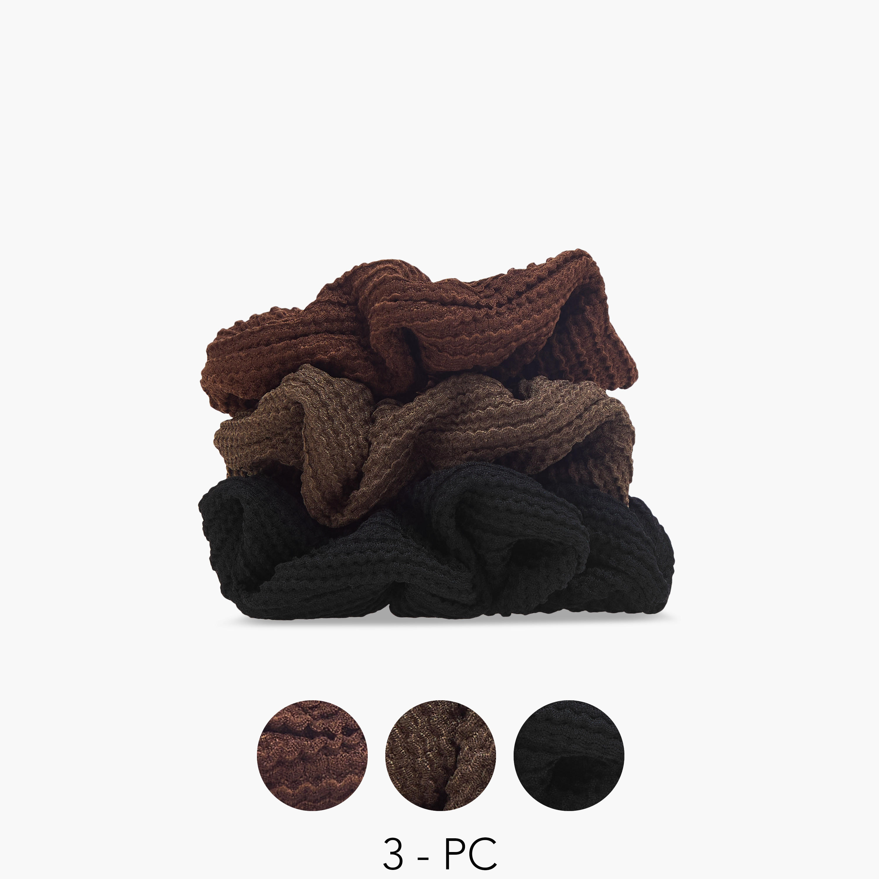 Set of 3 - Gloo Textured Scrunchie-women-hairaccessories-image-1