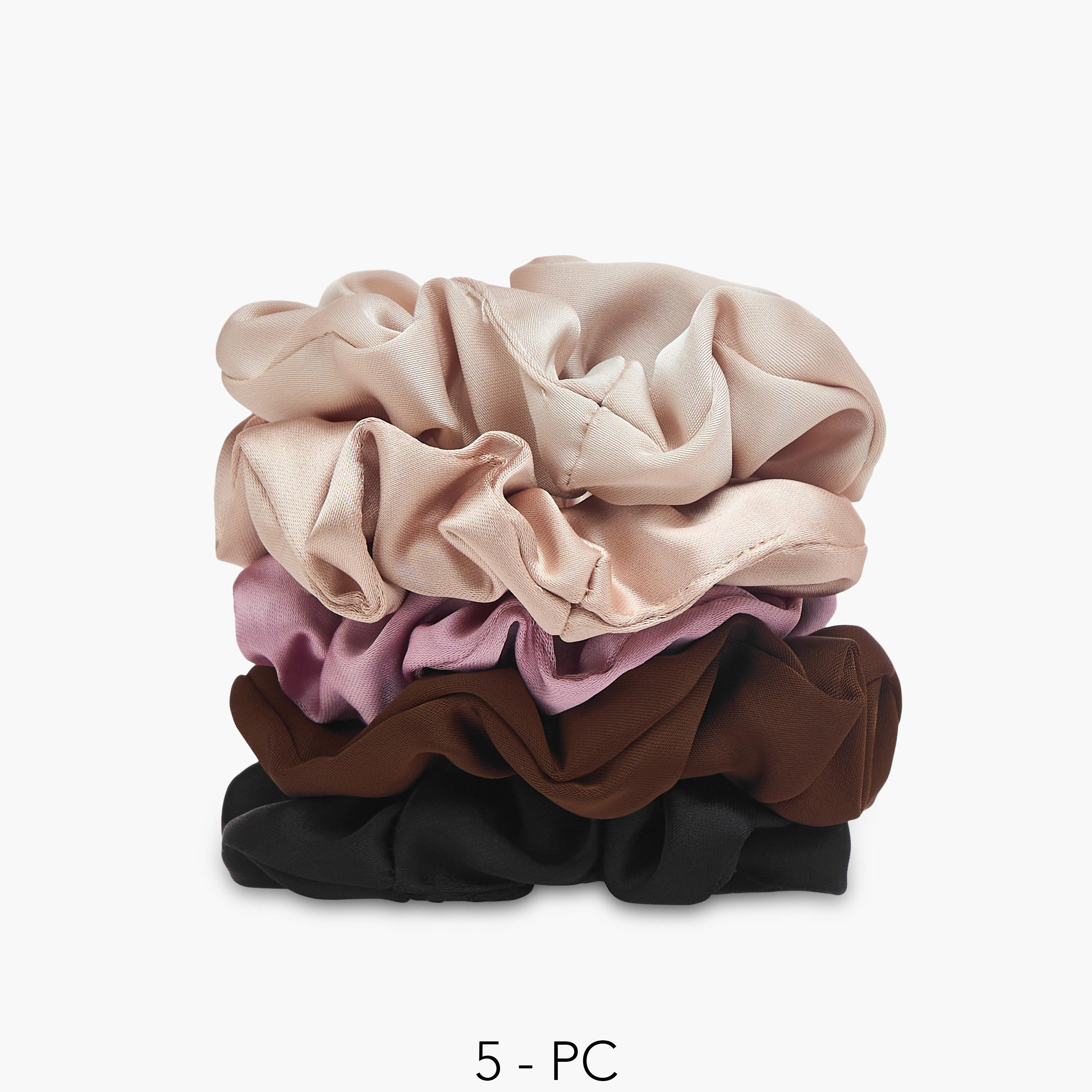 Set of 5 - Gloo Satin Scrunchie-women-hairaccessories-image-1