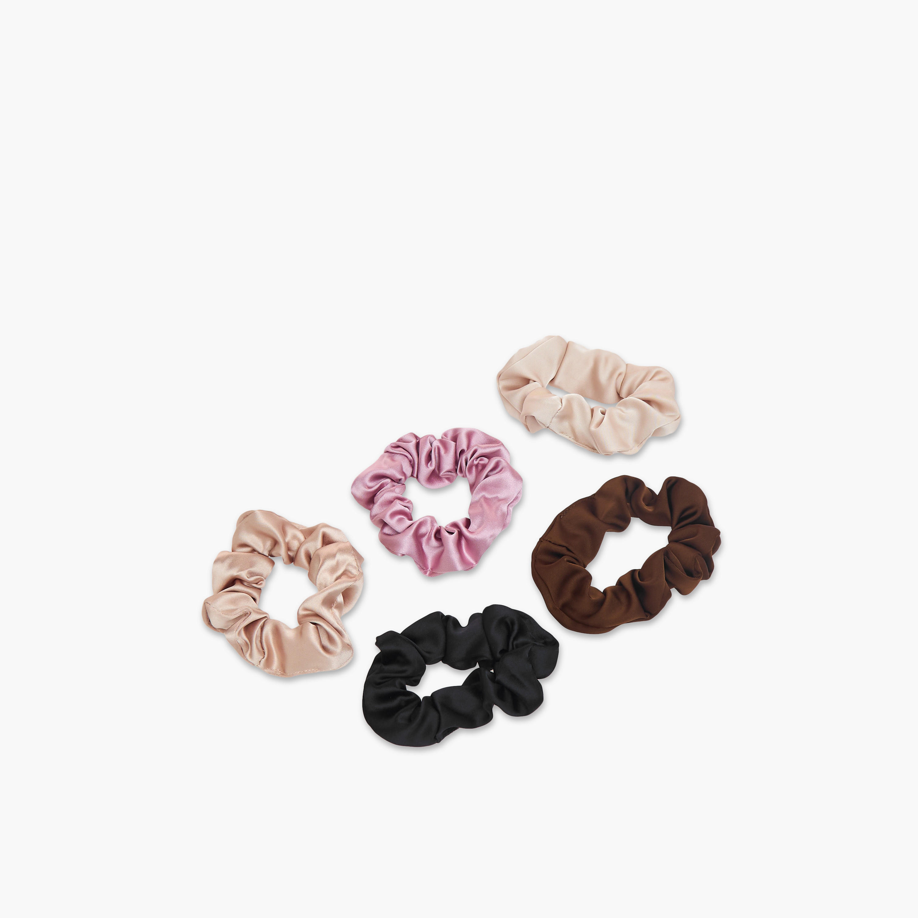 ربطات سكرانشي ساتان من جلو - طقم 5 قطع-women-hairaccessories-image-2