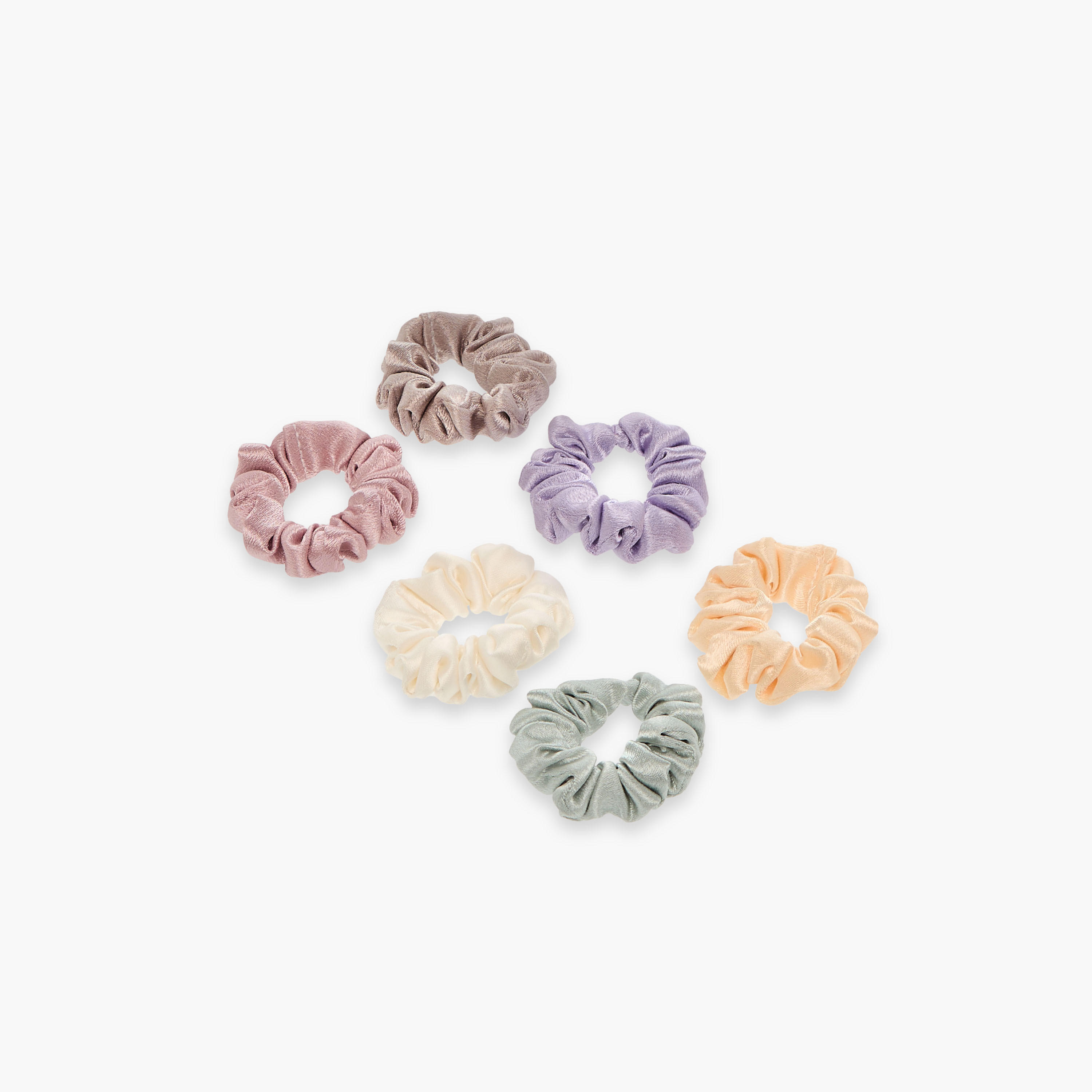 ربطات سكرانشي ستان من جلو - طقم 6 قطع-women-hairaccessories-scrunchies-image-2