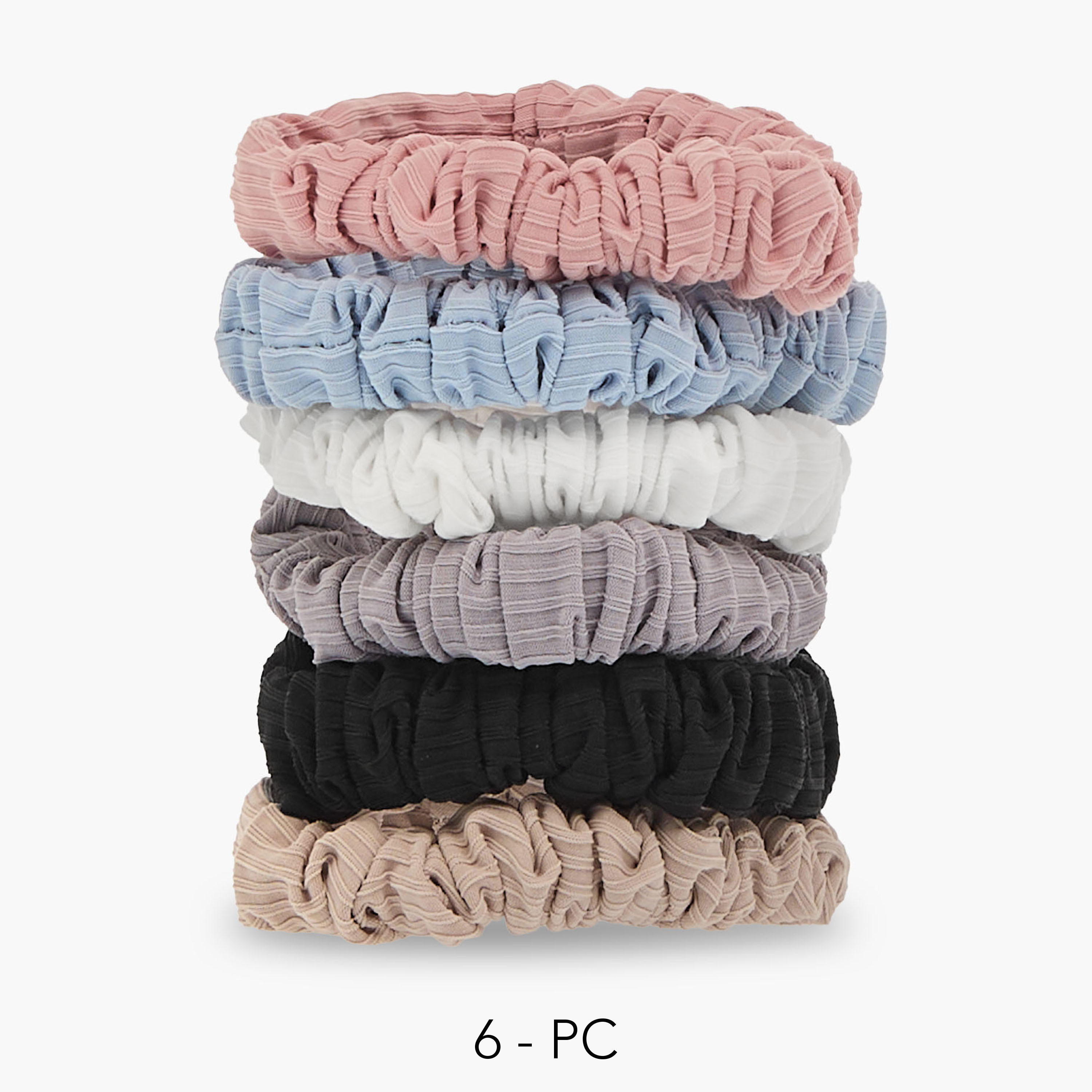 Set of 6 - Gloo Textured Scrunchie-women-hairaccessories-scrunchies-image-1