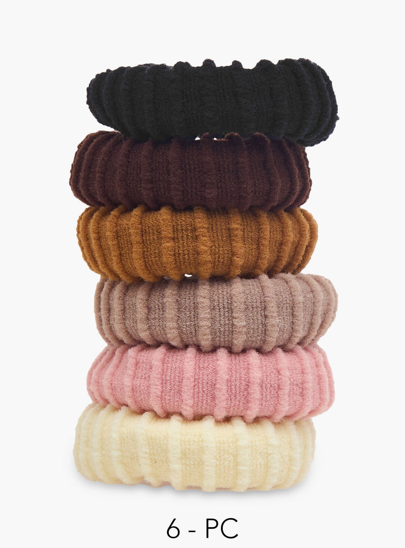 ربطات شعر بارزة الملمس من جلو - طقم 6 قطع-women-hairaccessories-image-1
