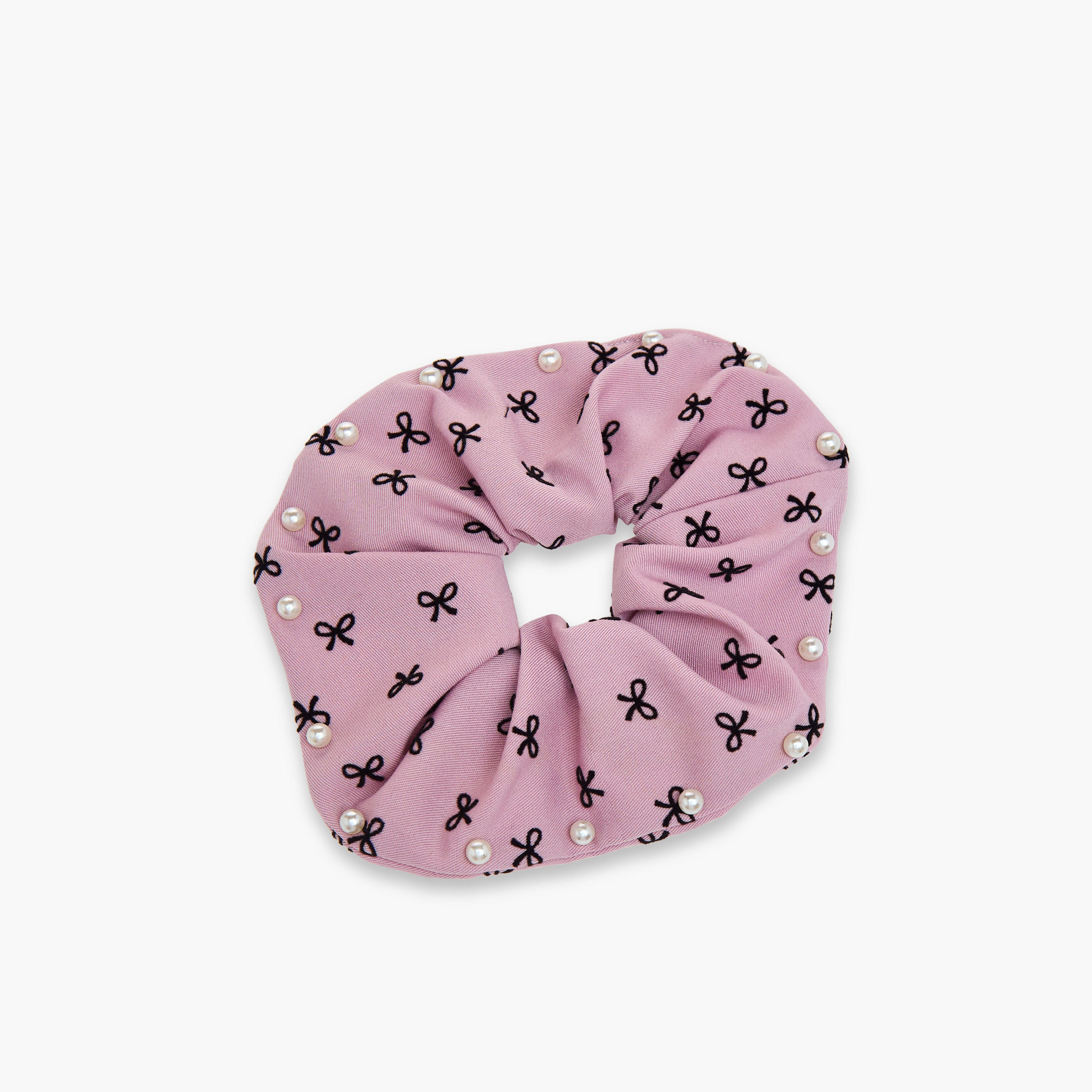 طقم ربطة سكرانشي وقناع عين بطبعات فيونكة من جلو-women-hairaccessories-image-3