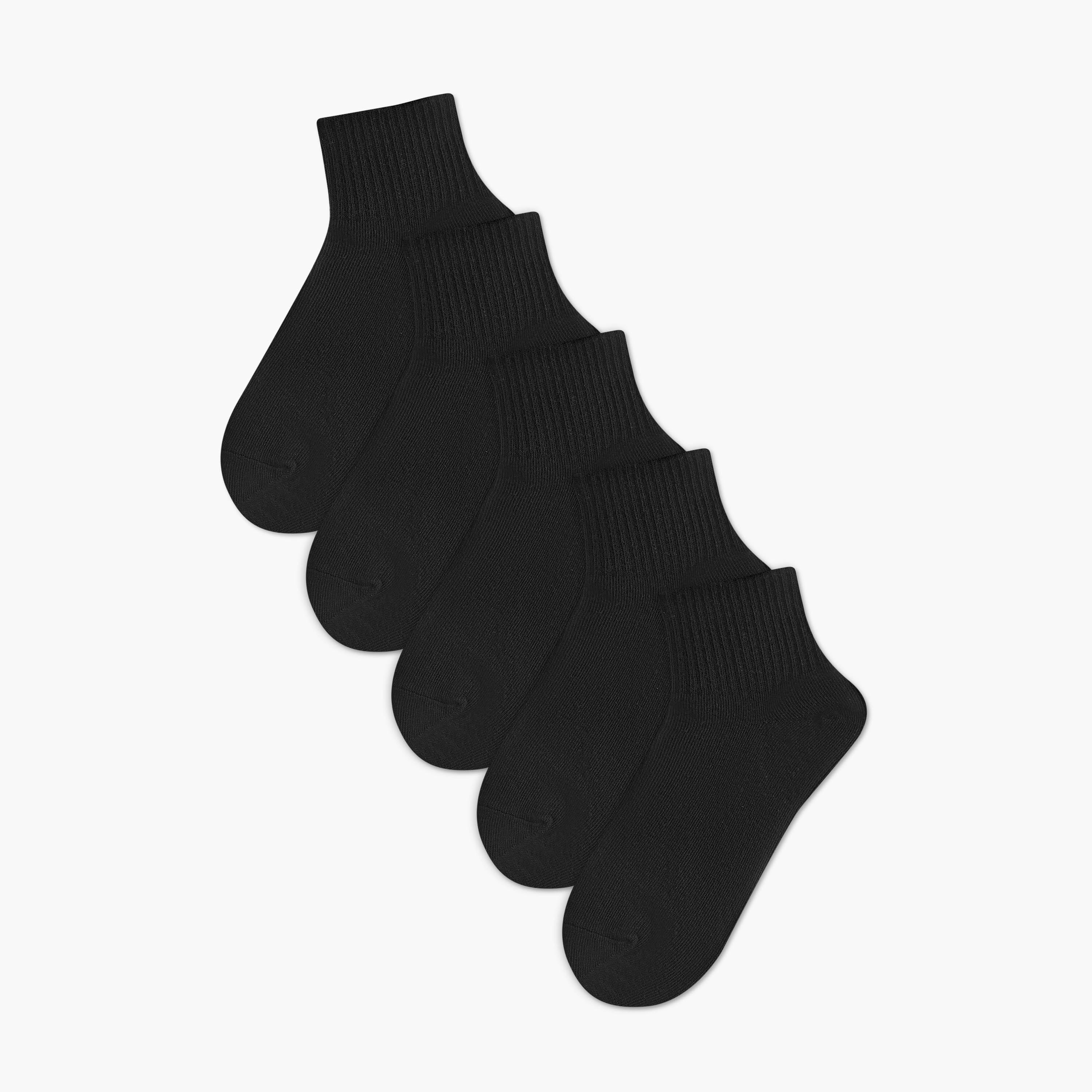 طقم جوارب مضلّعة 5 أزواج بطول متوسط وحماية من البكتيريا-women-socksandstockings-image-1