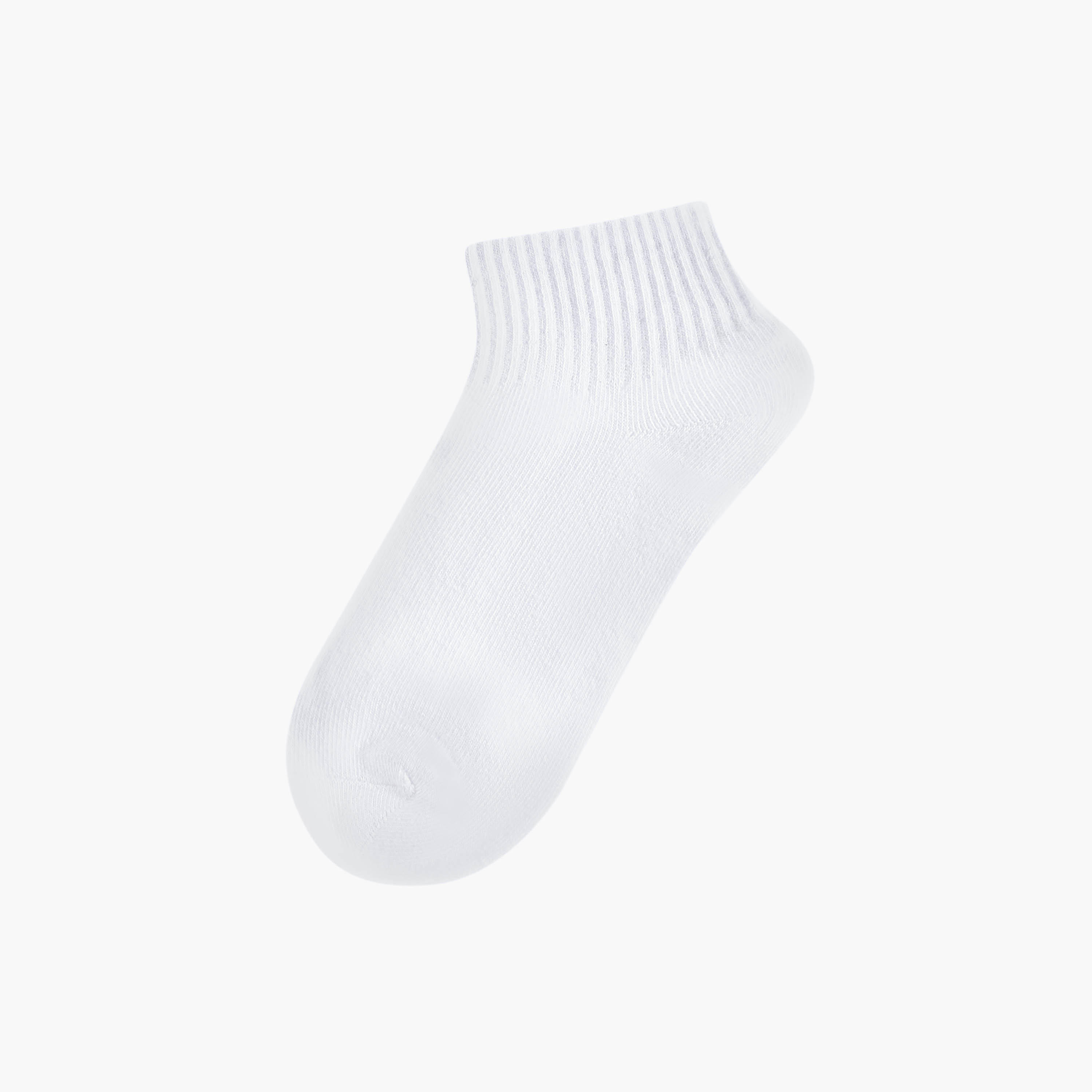 Set of 5 - RIB QTR CREW Socks with Antibacterial Protection-women-socksandstockings-image-2