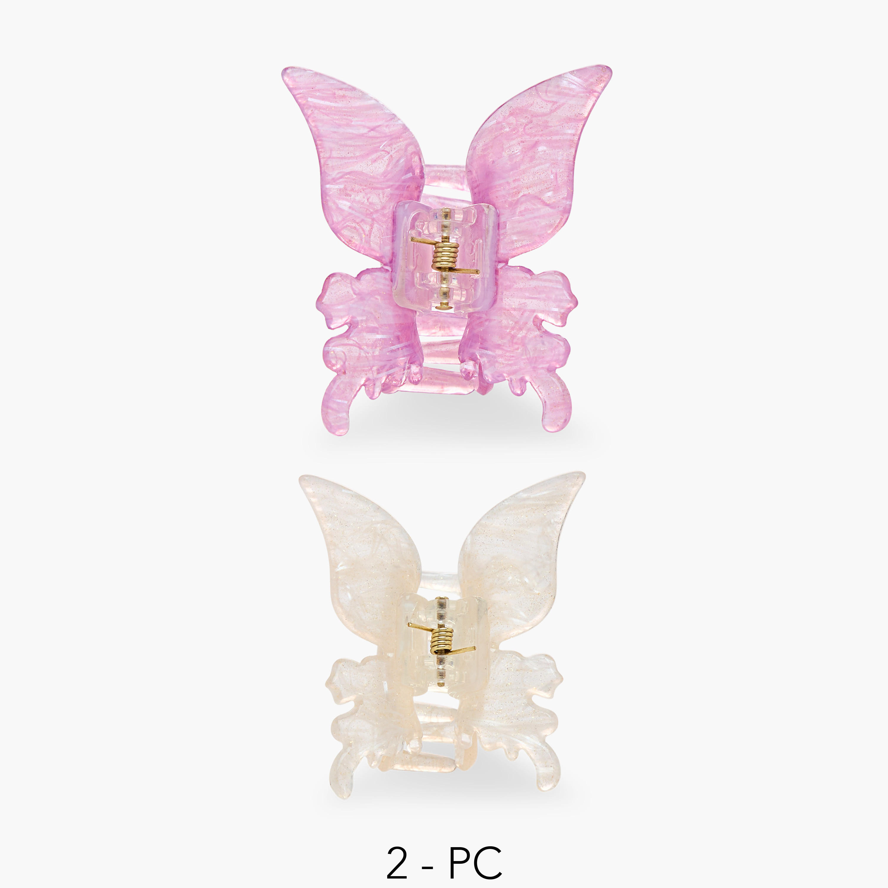 طقم مشبك شعر قطعتين على شكل فراشة من جلو-women-hairaccessories-image-1