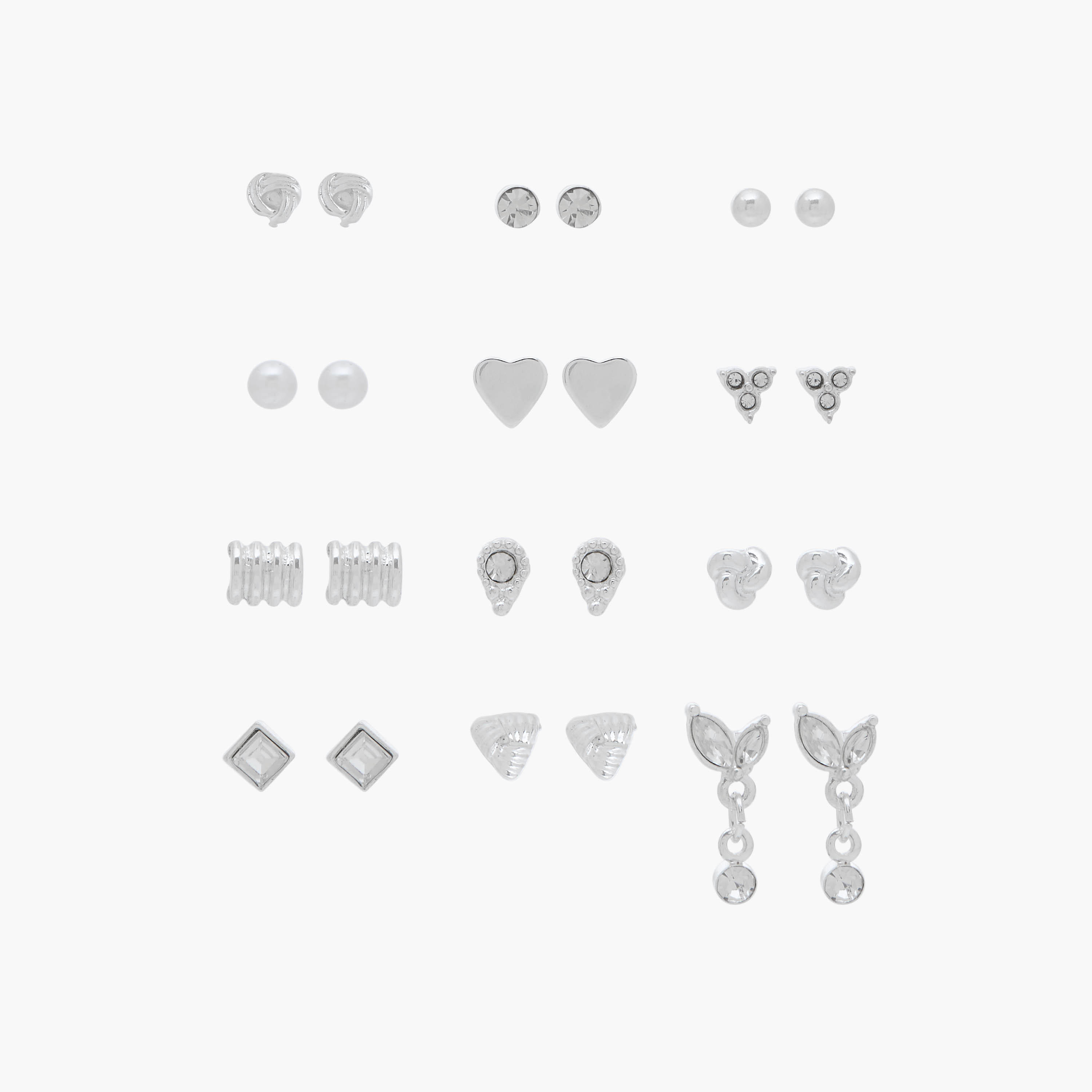 Set of 12 - Gloo Stud Earrings with Pushback Closure-women-watchesandjewellery-jewellery-earrings-image-1