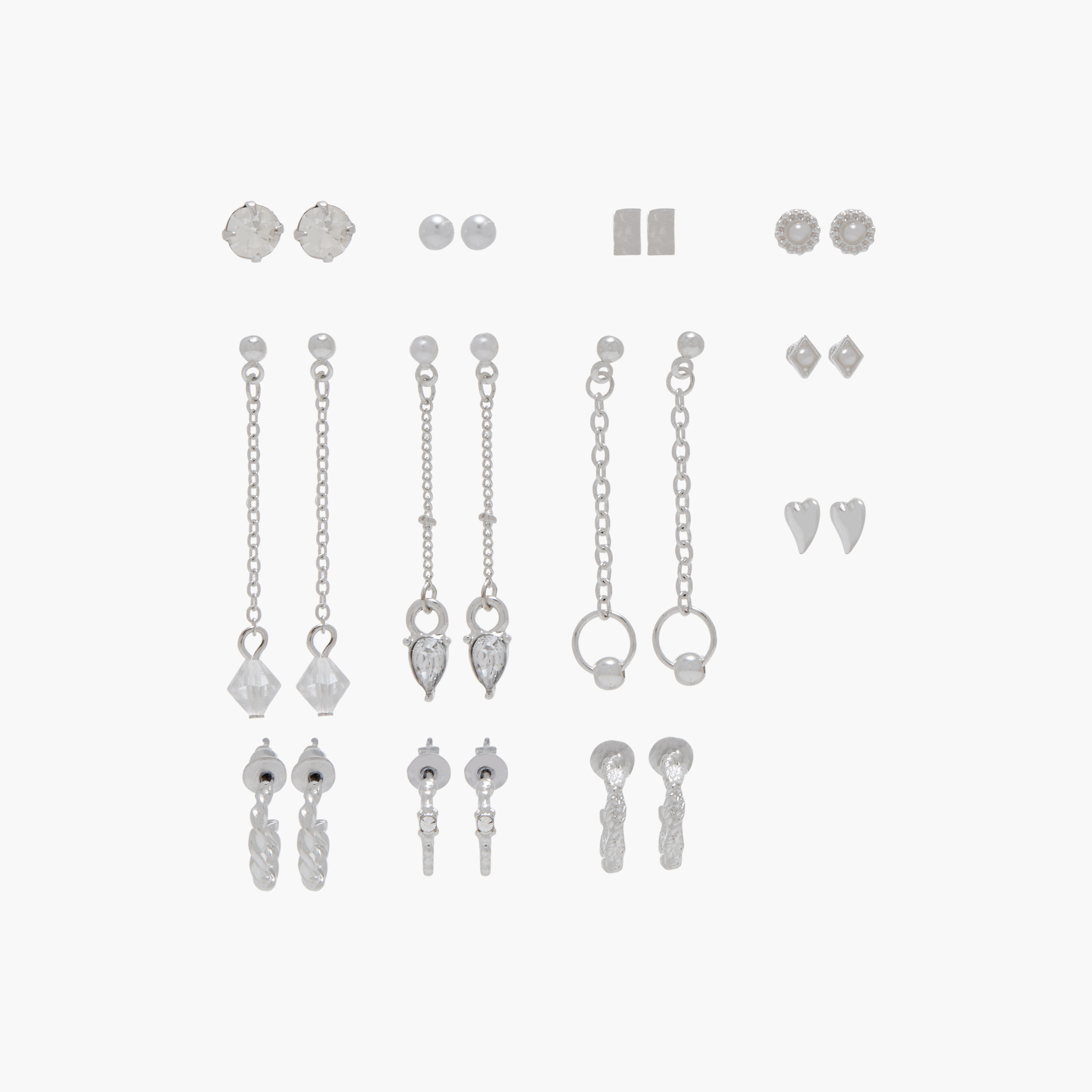 Set of 12 - Assorted Earrings with Pushback Closure-women-watchesandjewellery-jewellery-earrings-image-1