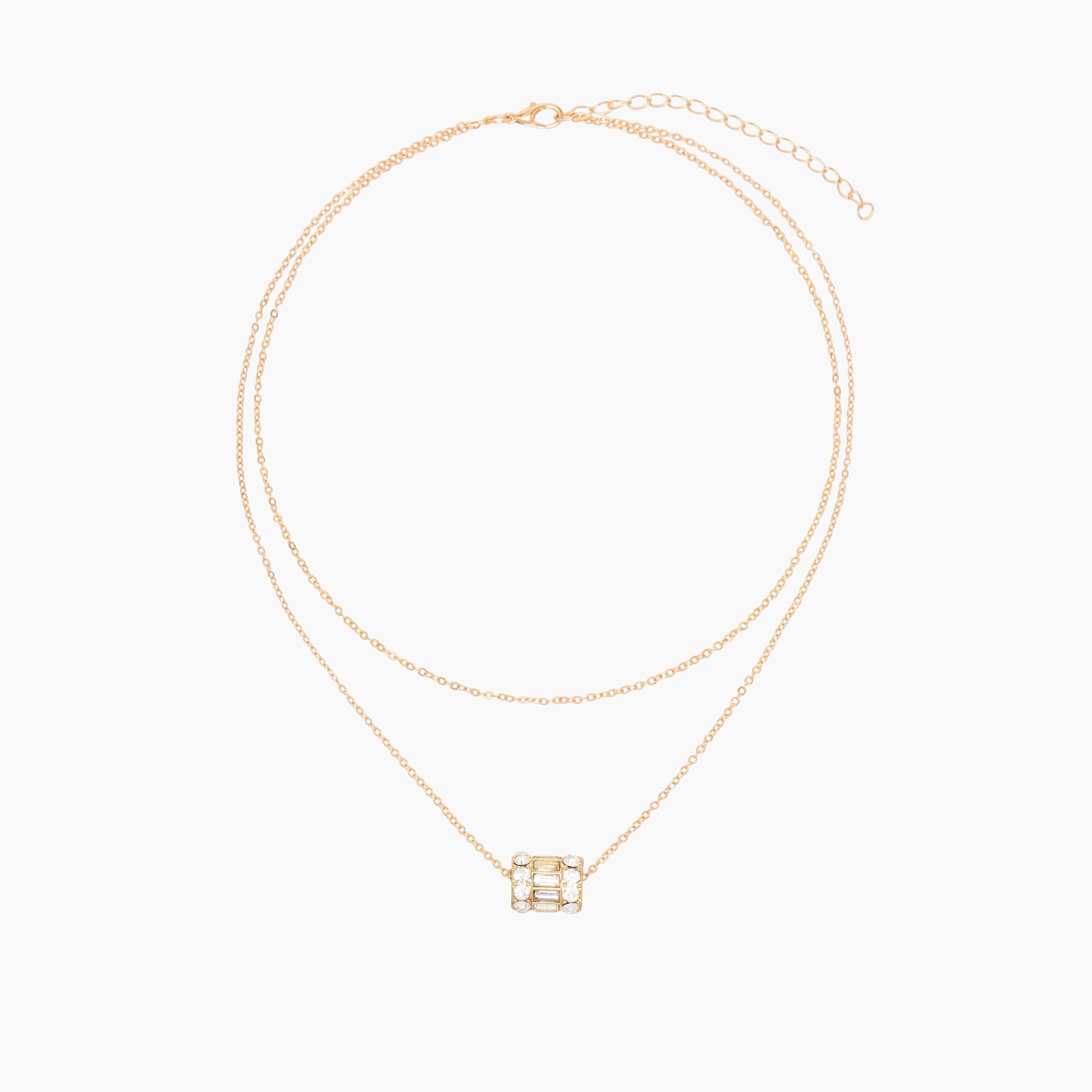 Gloo Metallic Layered Necklace with Spinner Pendant-women-watchesandjewellery-jewellery-necklacesandpendants-image-1