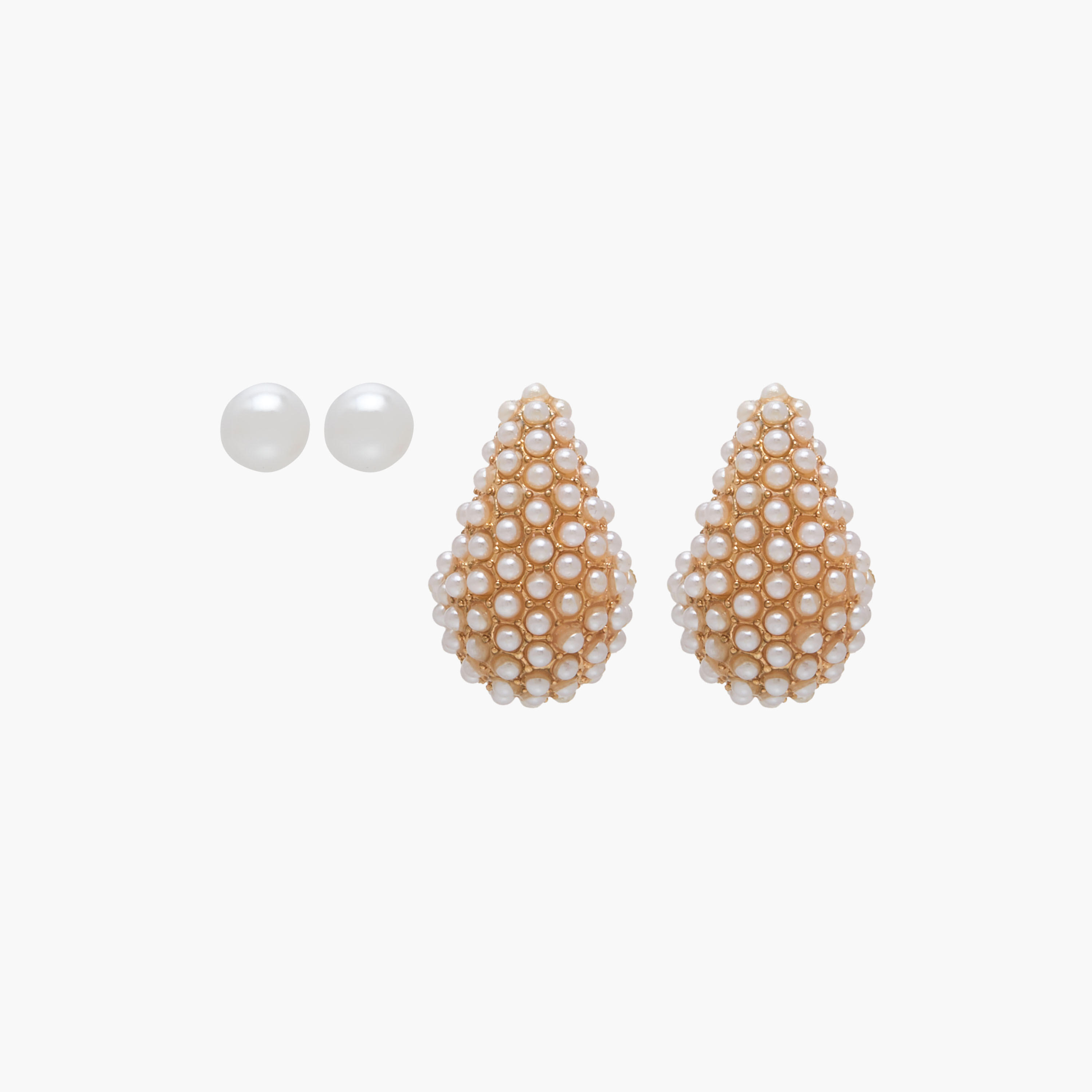 حلقان مزينة باللؤلؤ بمكبس إغلاق خلفي من جلو - طقم من زوجين-women-watchesandjewellery-jewellery-earrings-image-1