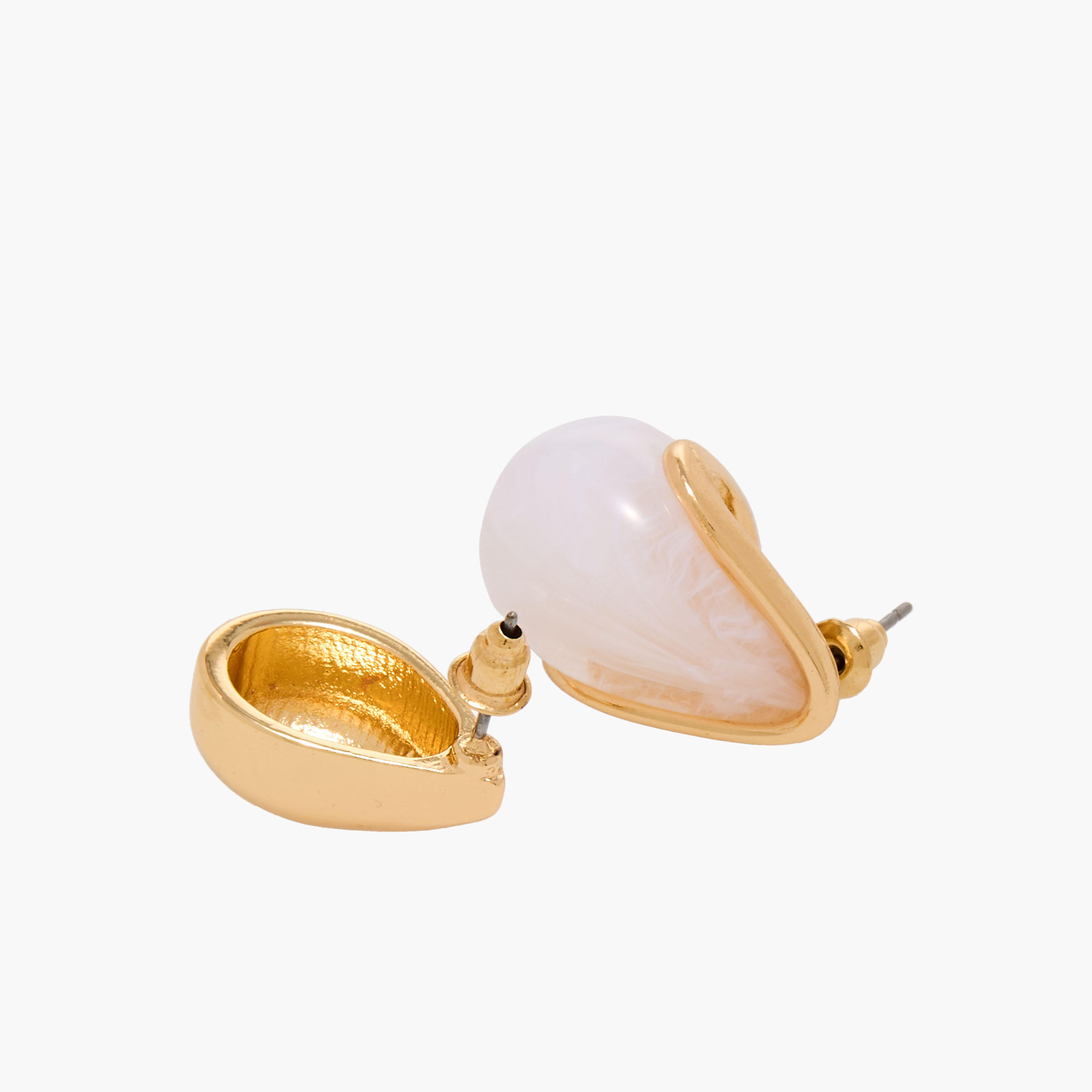 حلقان بتصميم قطرة ماء مع أزرار إغلاق كبس - طقم من زوجين-women-watchesandjewellery-jewellery-earrings-image-2