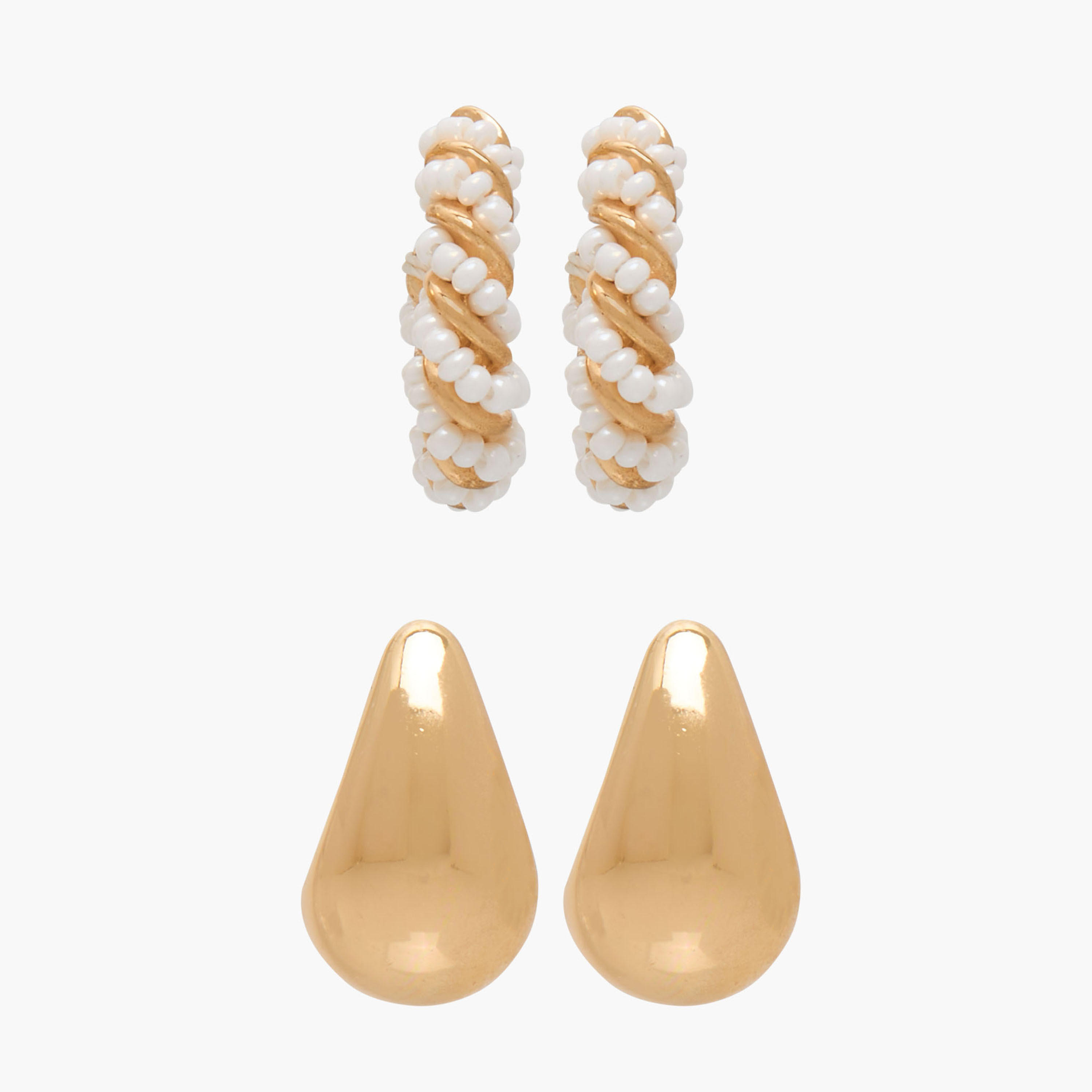 Set of 2 - Gloo Half Hoop Earrings with Pushback Closure-women-watchesandjewellery-jewellery-earrings-image-1