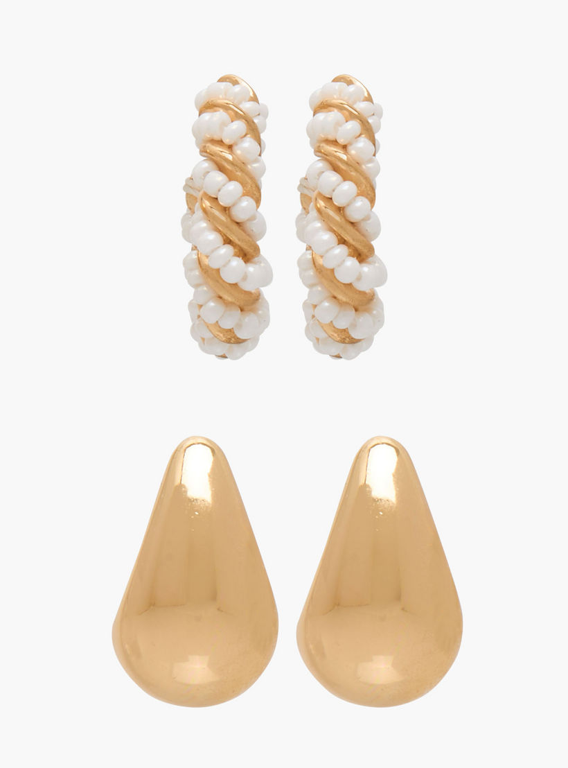 Set of 2 - Gloo Half Hoop Earrings with Pushback Closure-women-watchesandjewellery-jewellery-earrings-image-1