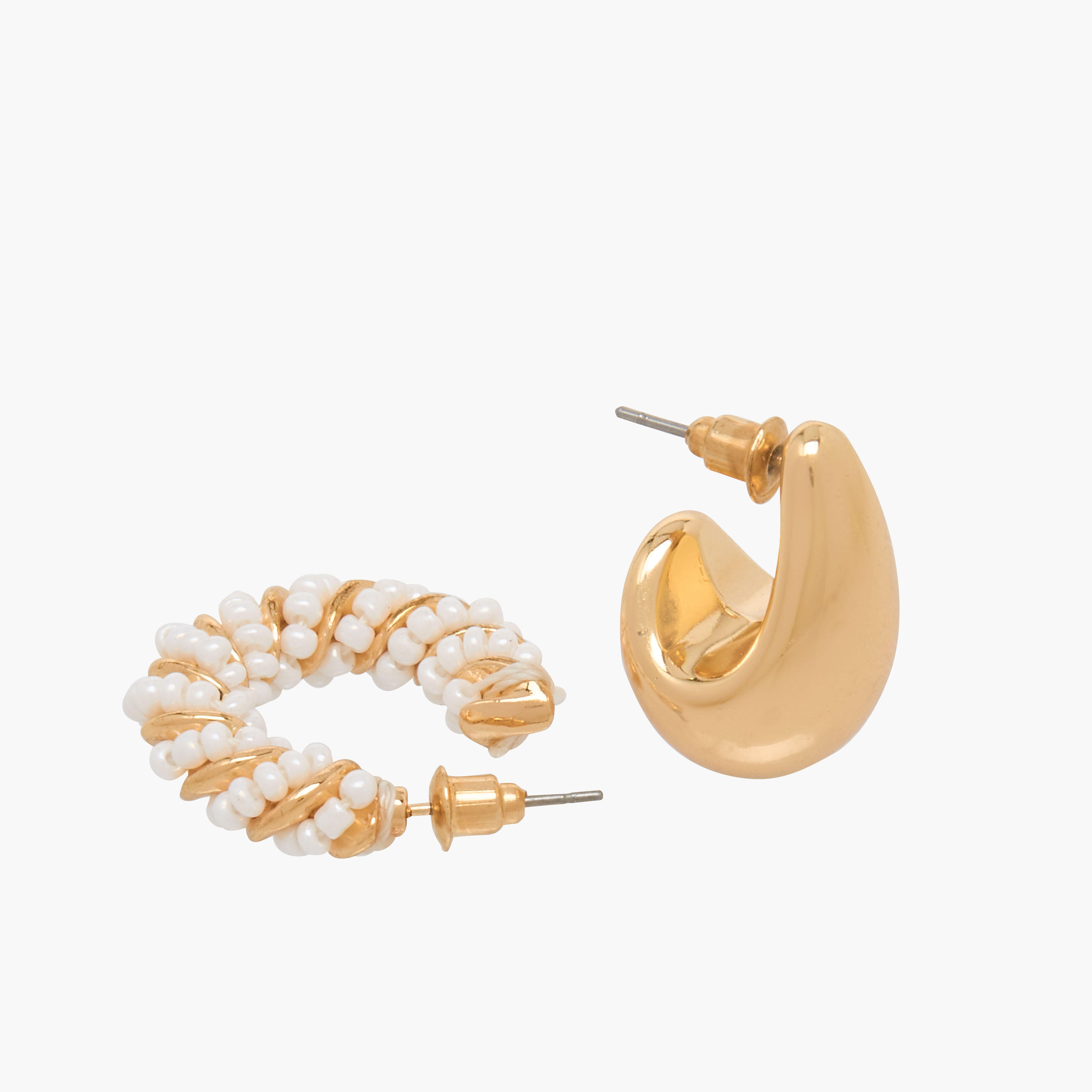 Set of 2 - Gloo Half Hoop Earrings with Pushback Closure-women-watchesandjewellery-jewellery-earrings-image-4