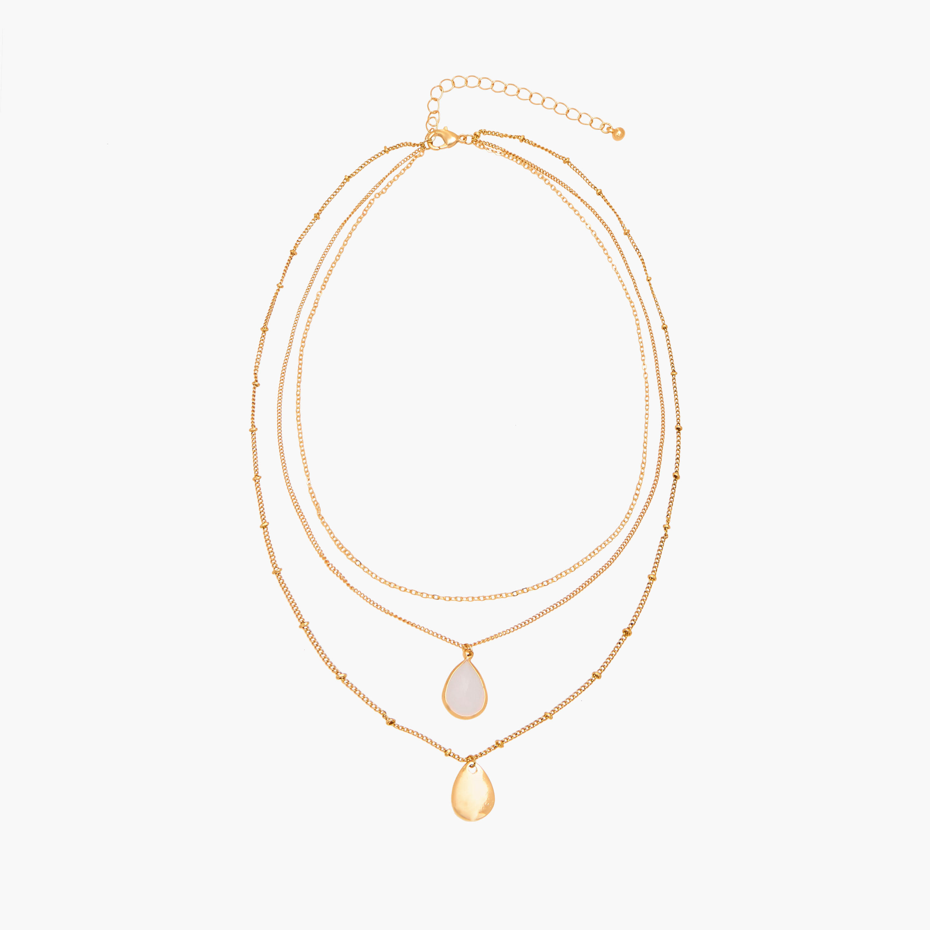 عقد بـ 3 طبقات وبدلايات دمعة وقفل إغلاق من جلو-women-watchesandjewellery-jewellery-necklacesandpendants-image-2