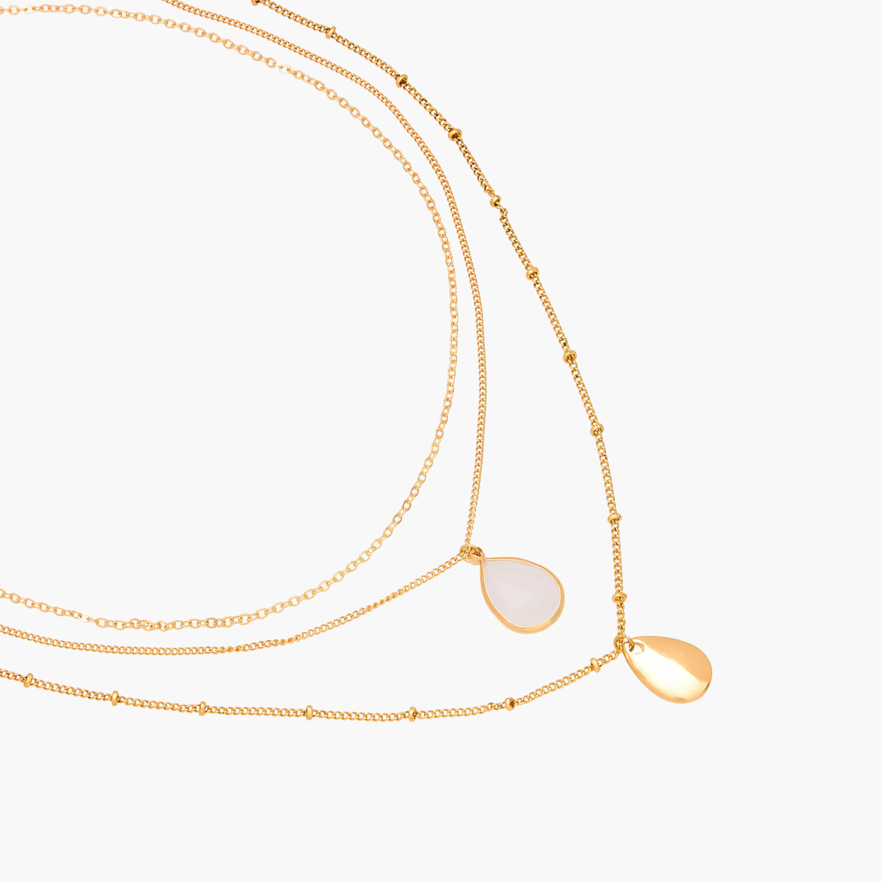 عقد بـ 3 طبقات وبدلايات دمعة وقفل إغلاق من جلو-women-watchesandjewellery-jewellery-necklacesandpendants-image-3