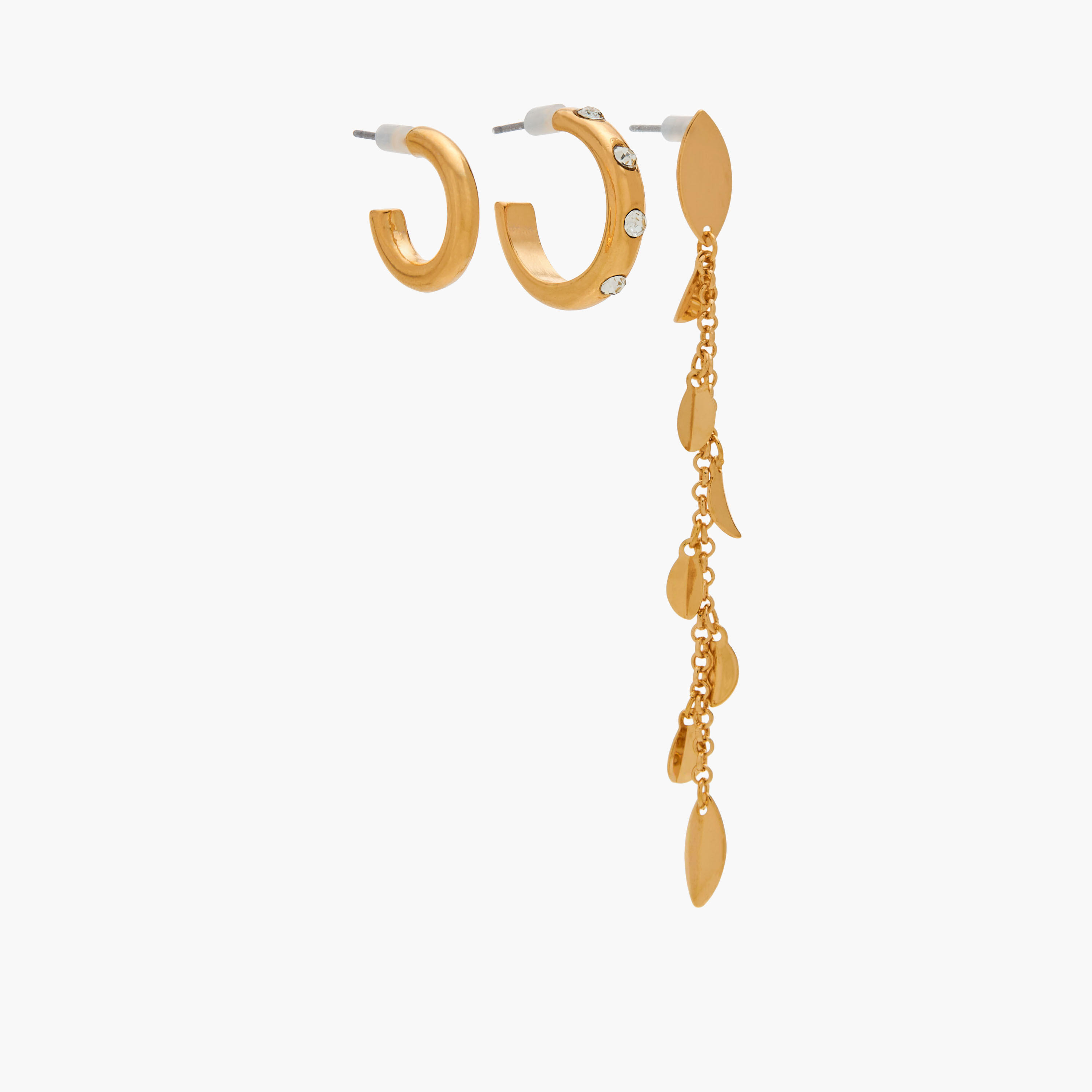 حلقان ميتاليك متنوعة بمشبك إغلاق من جلو - طقم 3 قطع-women-watchesandjewellery-jewellery-earrings-image-2