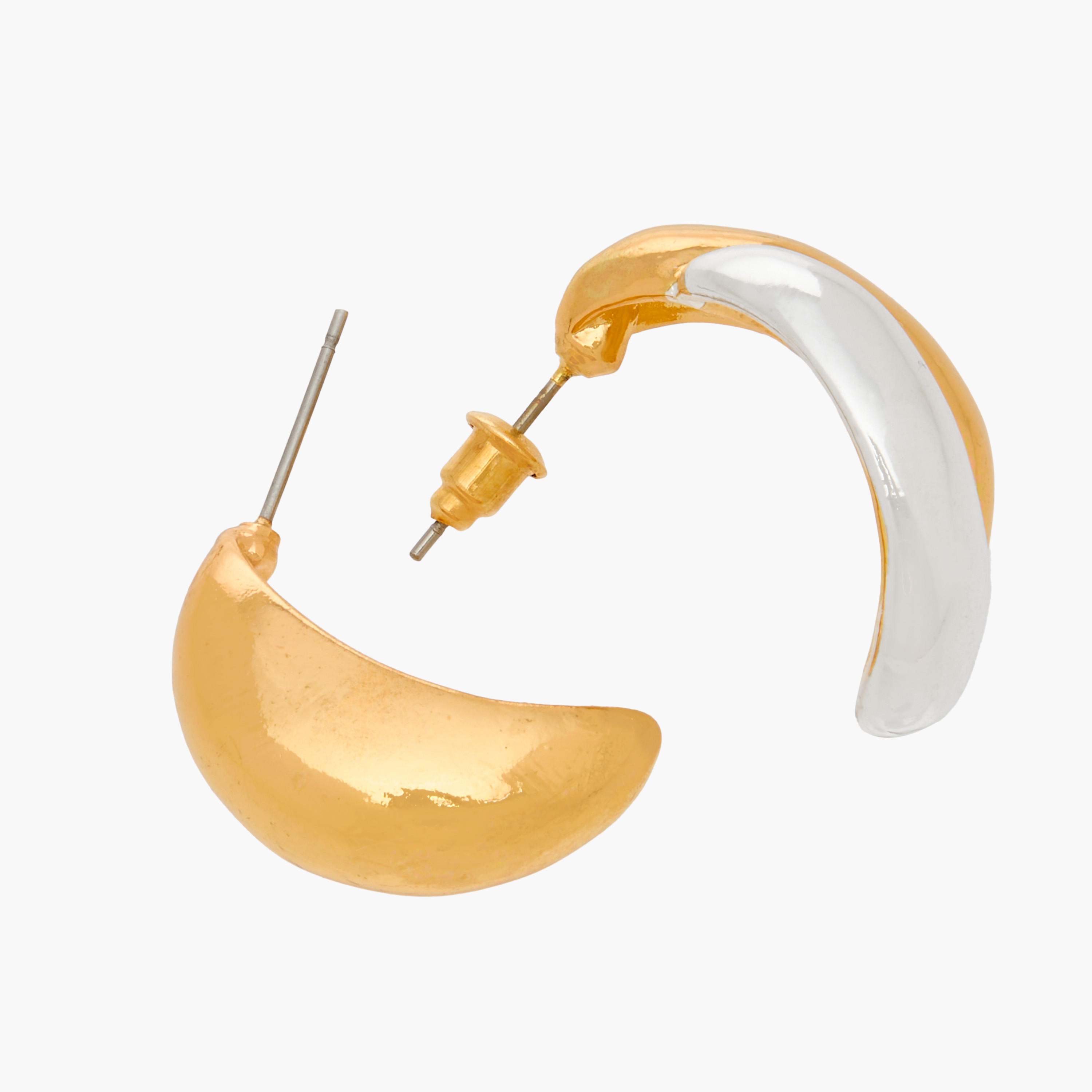حلق ميتاليك بمكبس إغلاق خلفي من جلو - طقم من 3 أزواج-women-watchesandjewellery-jewellery-earrings-image-5