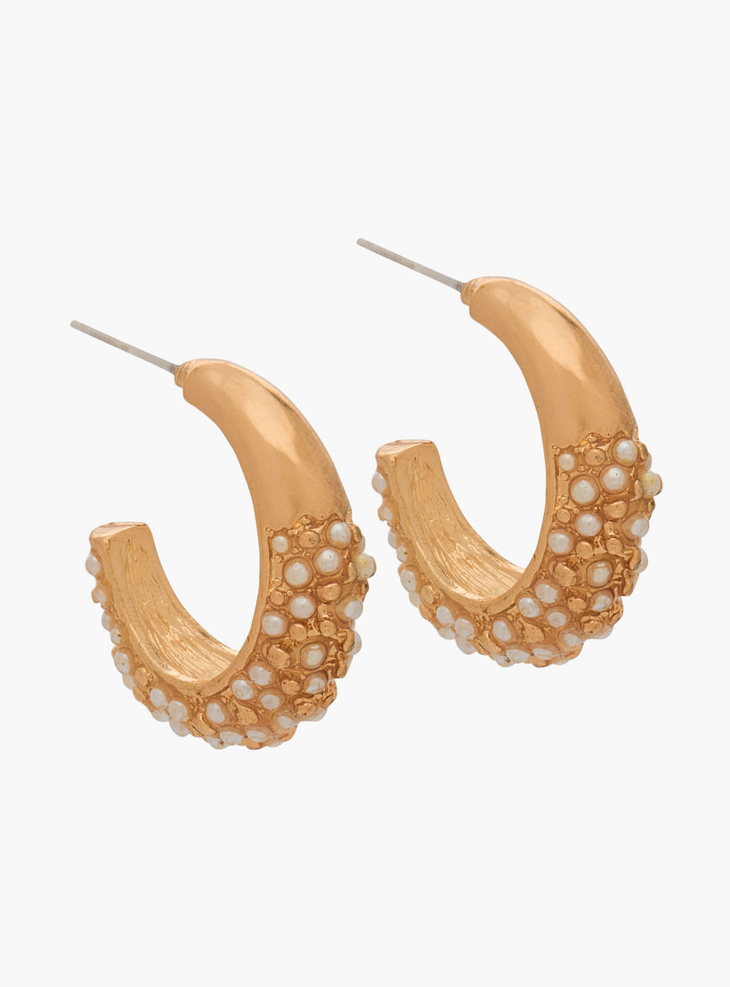 حلقان نصف طوق بمكبس إغلاق خلفي من جلو - طقم من 3 أزواج-women-watchesandjewellery-jewellery-earrings-image-2