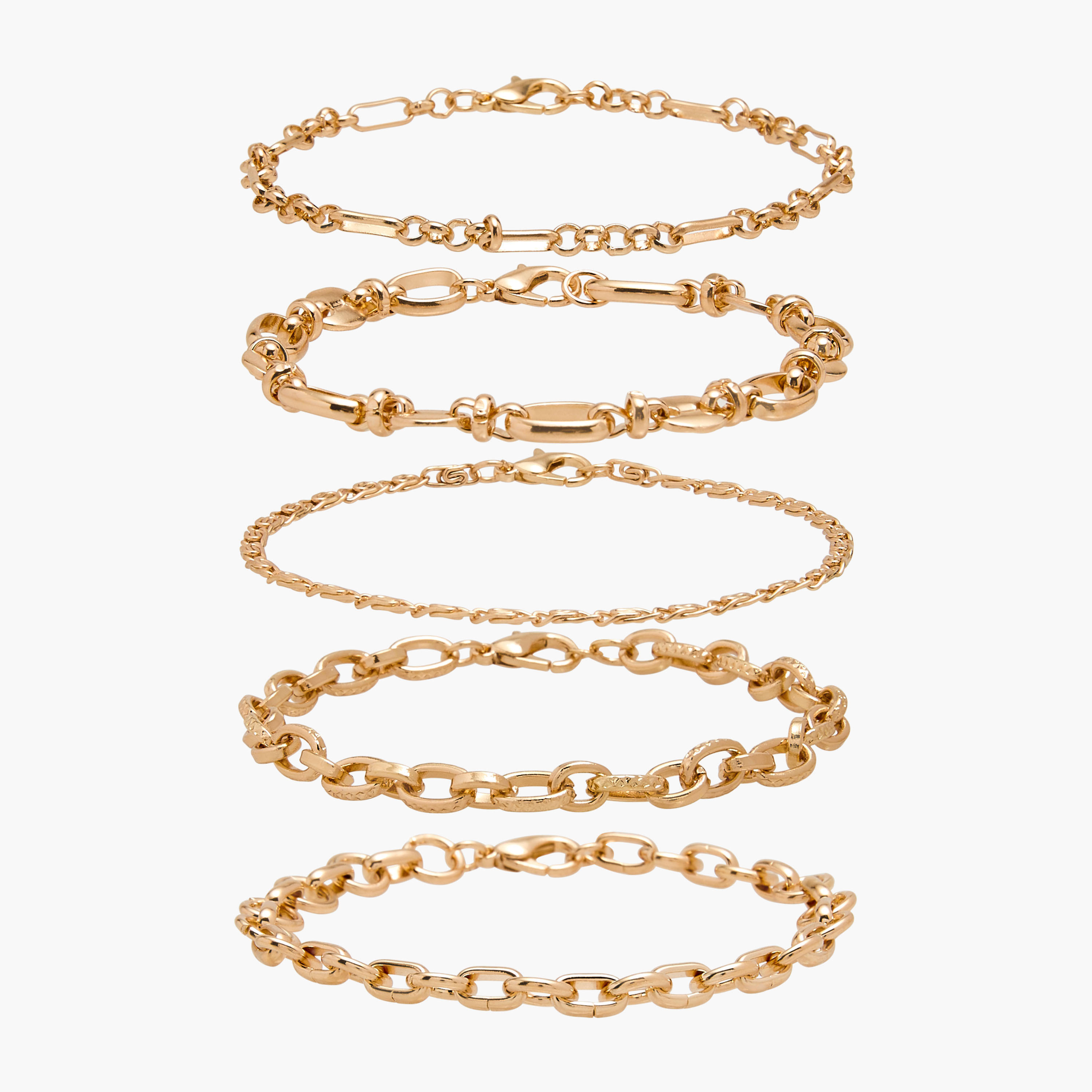 طقم سوار ميتاليك بمشبك إغلاق 5 قطع من جلو-women-watchesandjewellery-jewellery-banglesandbracelets-image-1