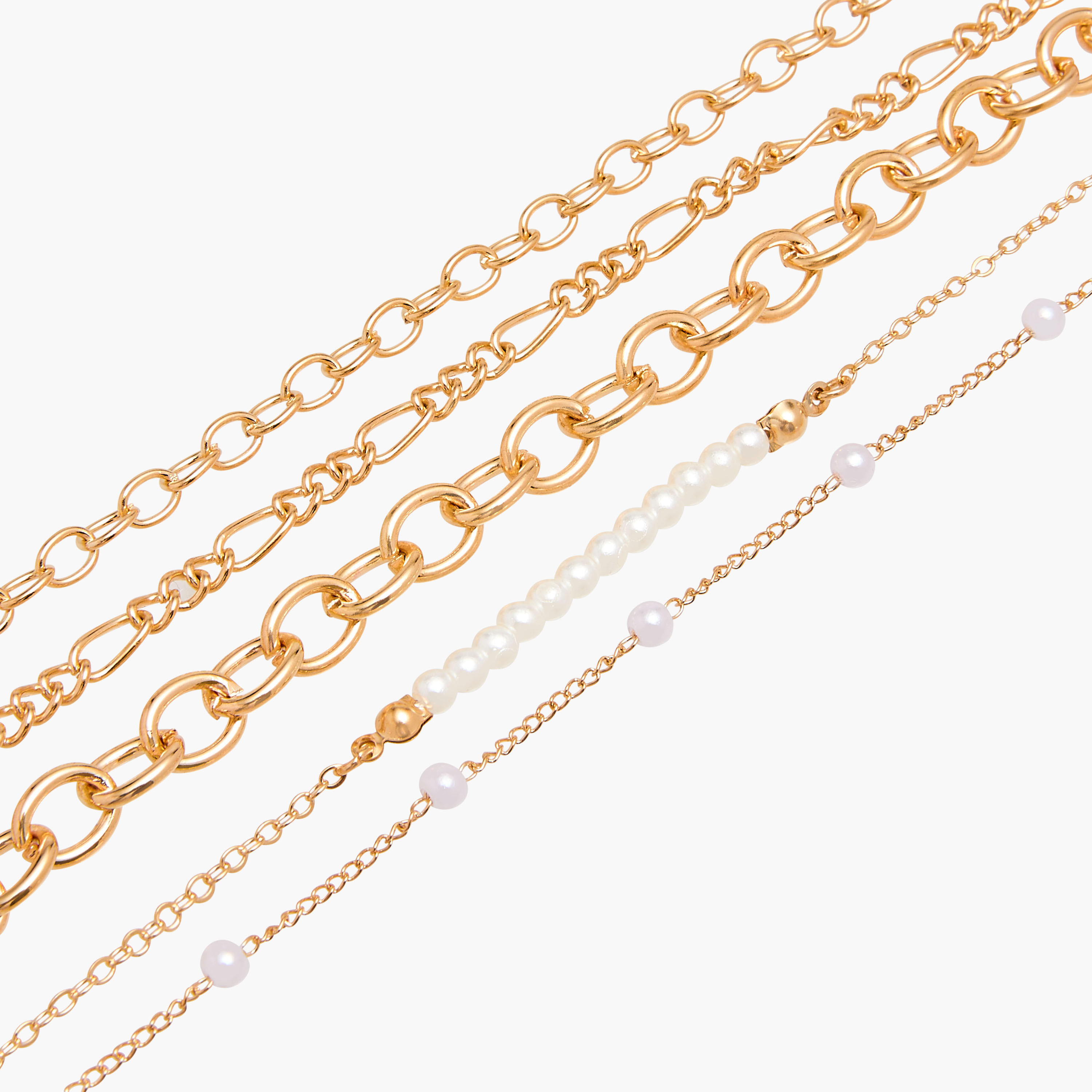 أساور معدنية متنوعة بمشبك إغلاق - طقم من 5 قطع-women-watchesandjewellery-jewellery-banglesandbracelets-image-12