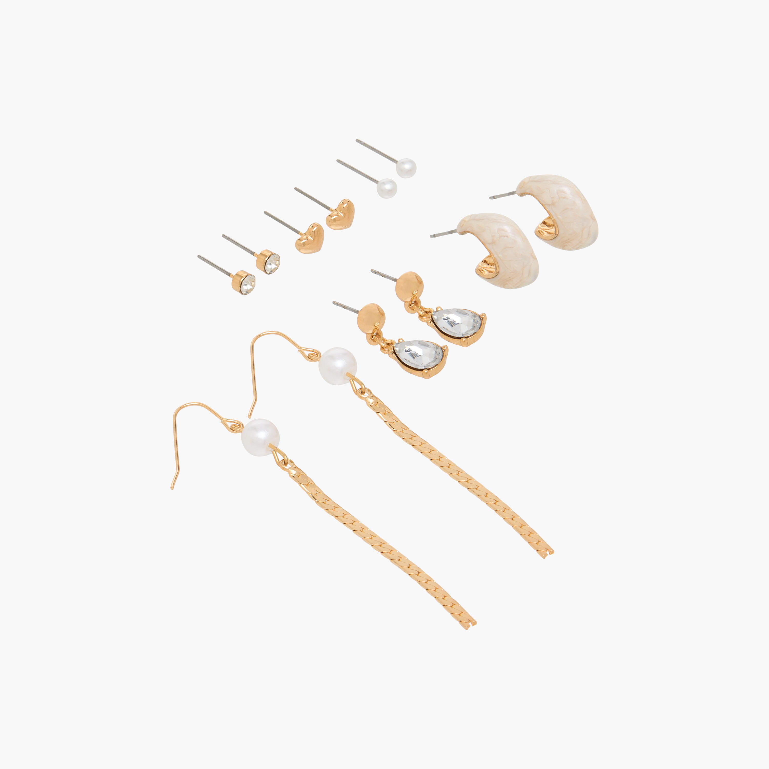 حلقان ميتاليك متنوعة بمكبس إغلاق خلفي من جلو - طقم 6 أزواج-women-watchesandjewellery-jewellery-earrings-image-2