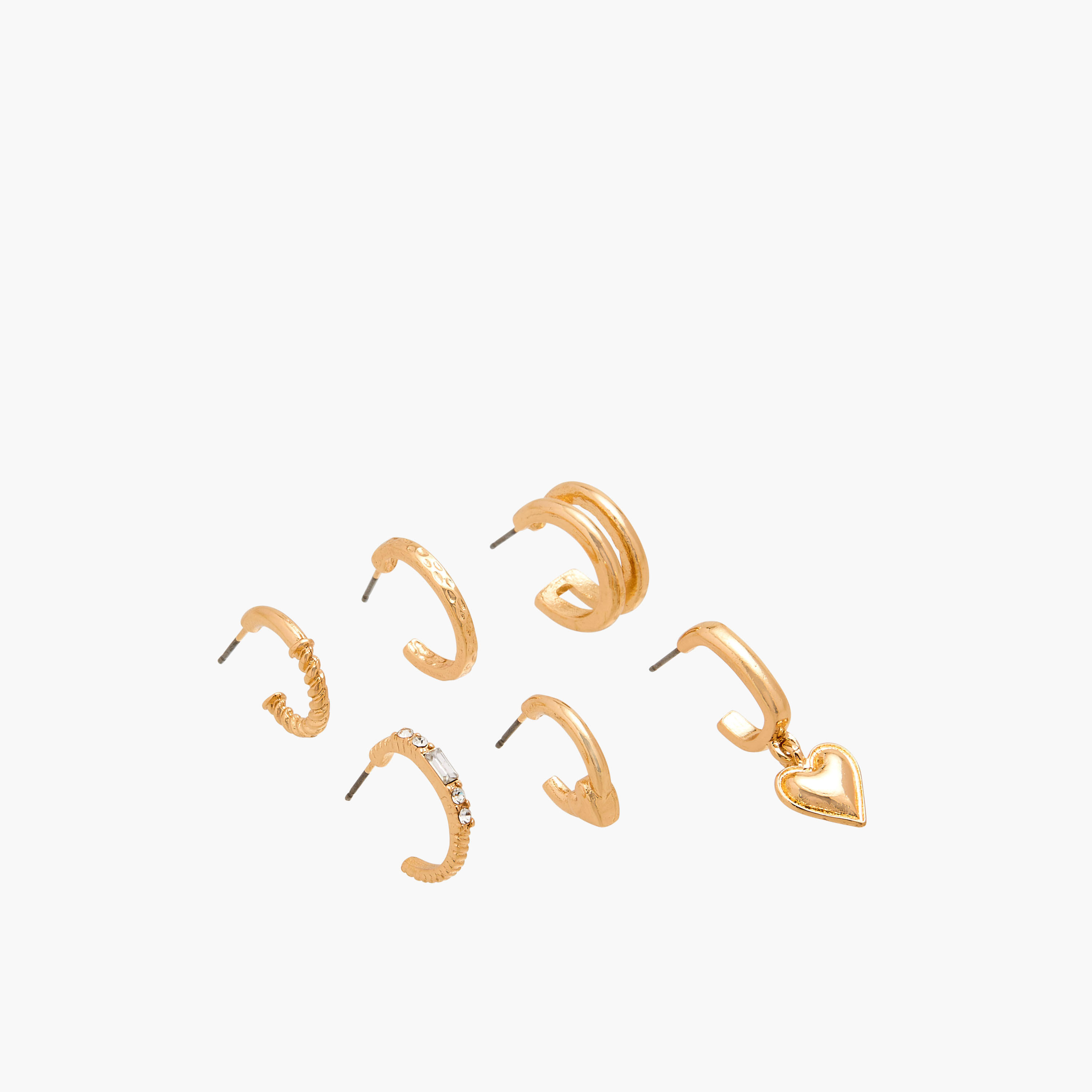 طقم أقراط ميتاليك بمكبس إغلاق خلفي 6 أزواج متنوعة-women-watchesandjewellery-jewellery-earrings-image-2