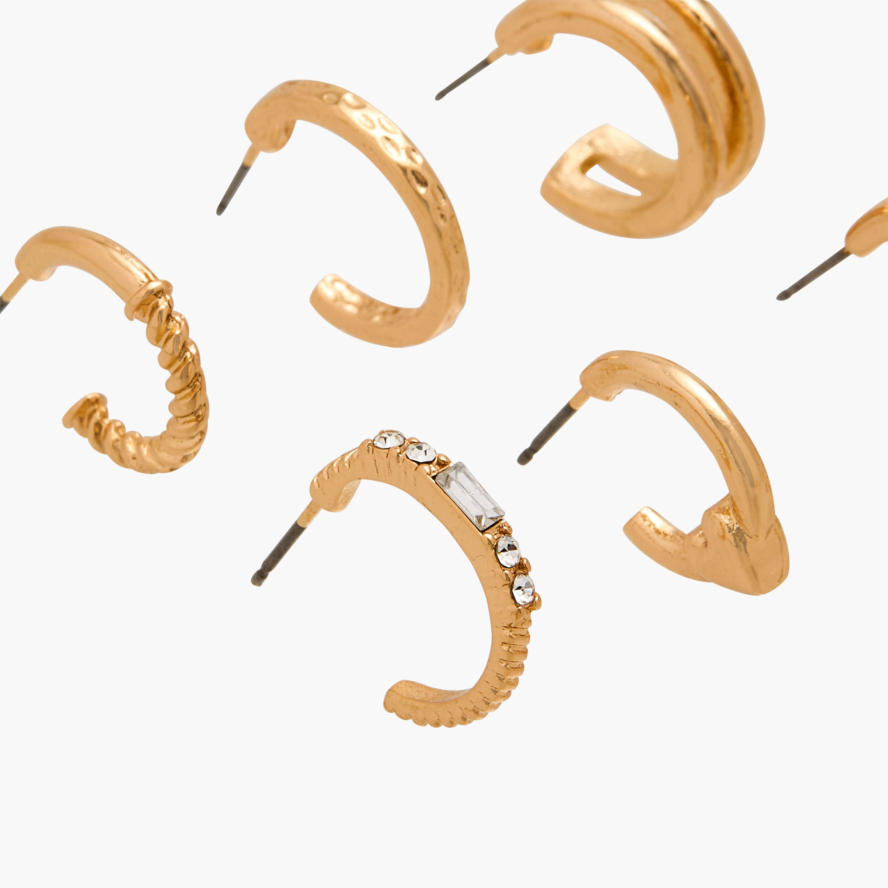 طقم أقراط ميتاليك بمكبس إغلاق خلفي 6 أزواج متنوعة-women-watchesandjewellery-jewellery-earrings-image-3