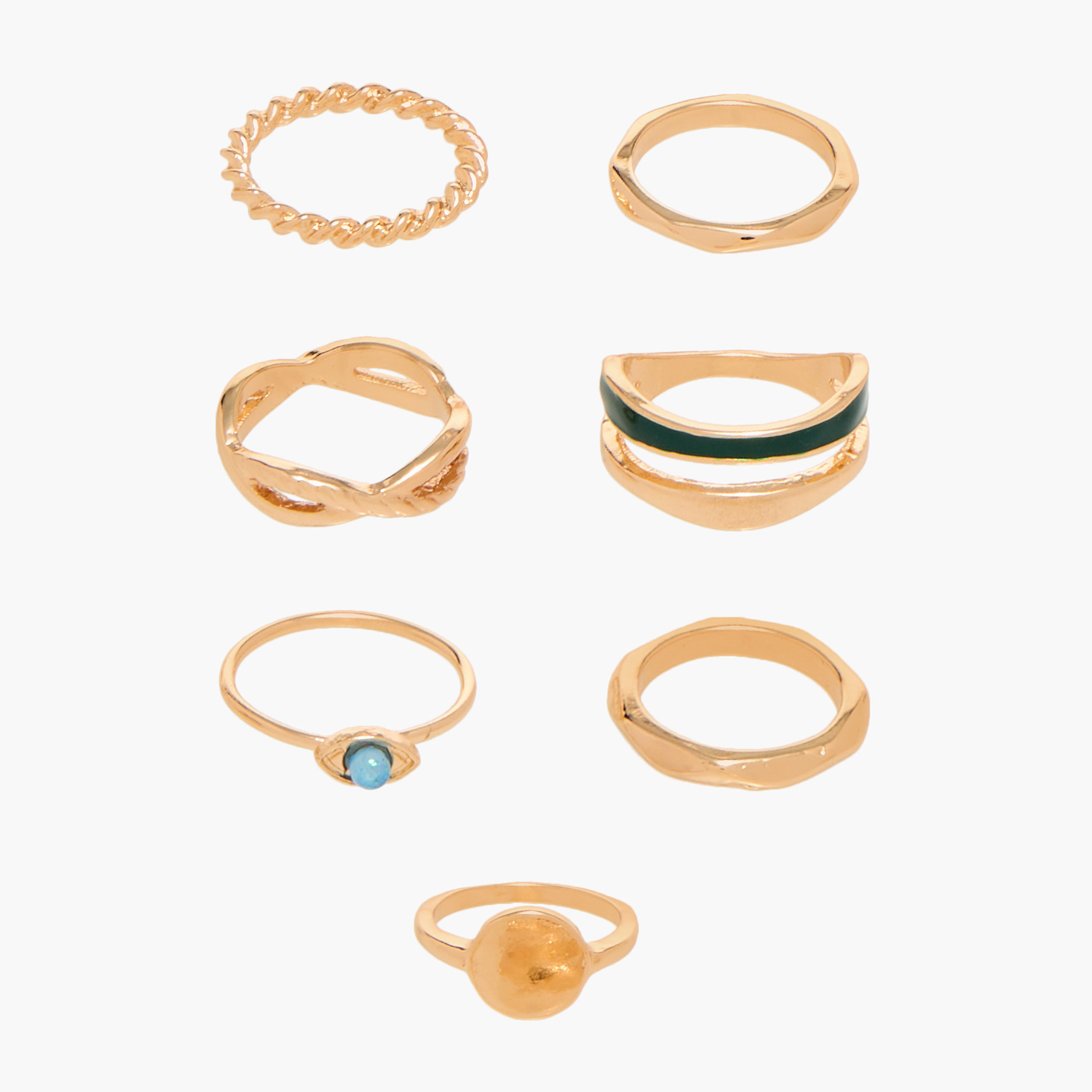 Set of 7 - Gloo Assorted Ring-women-watchesandjewellery-jewellery-rings-image-1