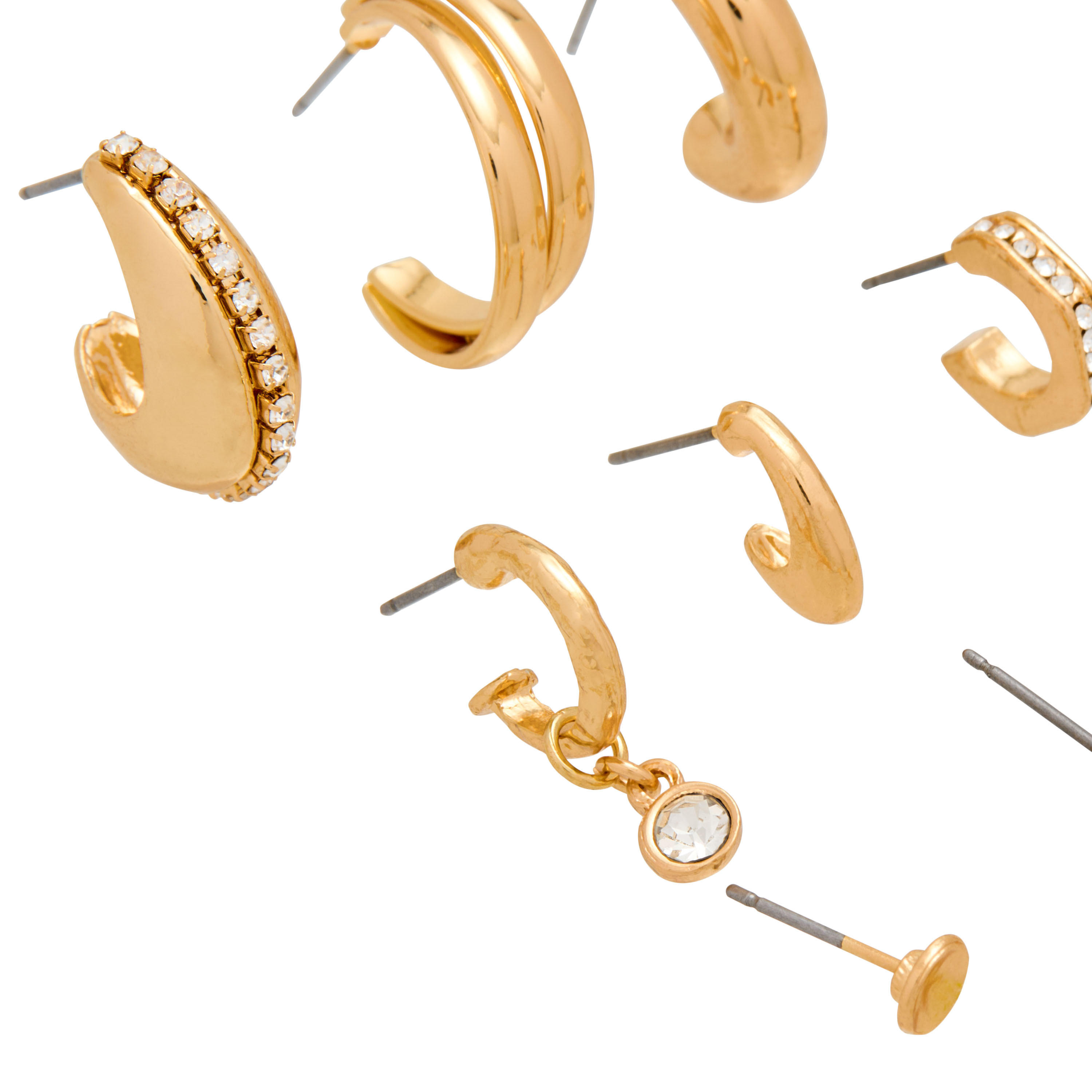 Set of 9 - Metallic Earrings with Pushback Closure-women-watchesandjewellery-jewellery-earrings-image-3