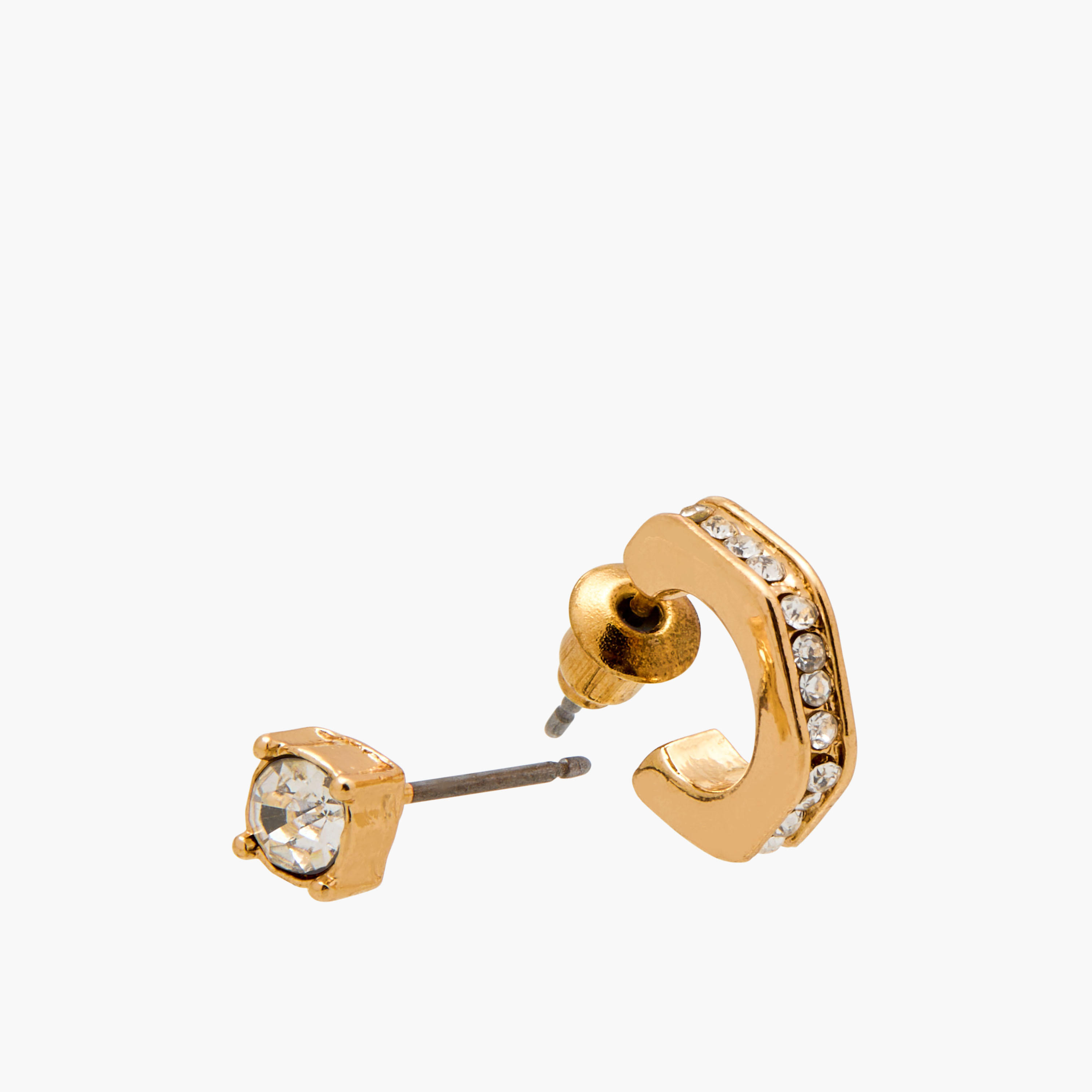 Set of 9 - Metallic Earrings with Pushback Closure-women-watchesandjewellery-jewellery-earrings-image-5