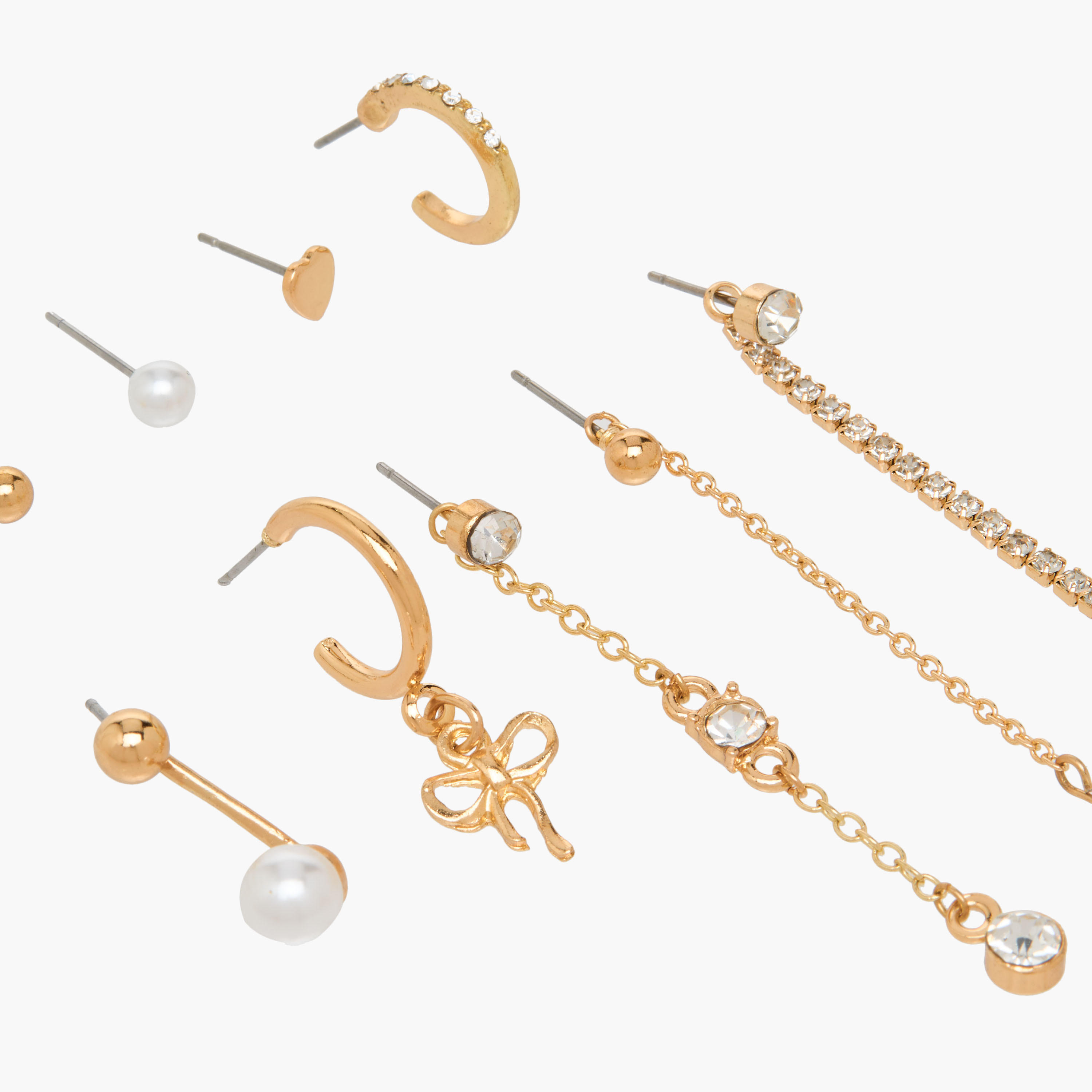 حلقان ميتاليك متنوعة بمكبس إغلاق خلفي من جلو - طقم 9 أزواج-women-watchesandjewellery-jewellery-earrings-image-2