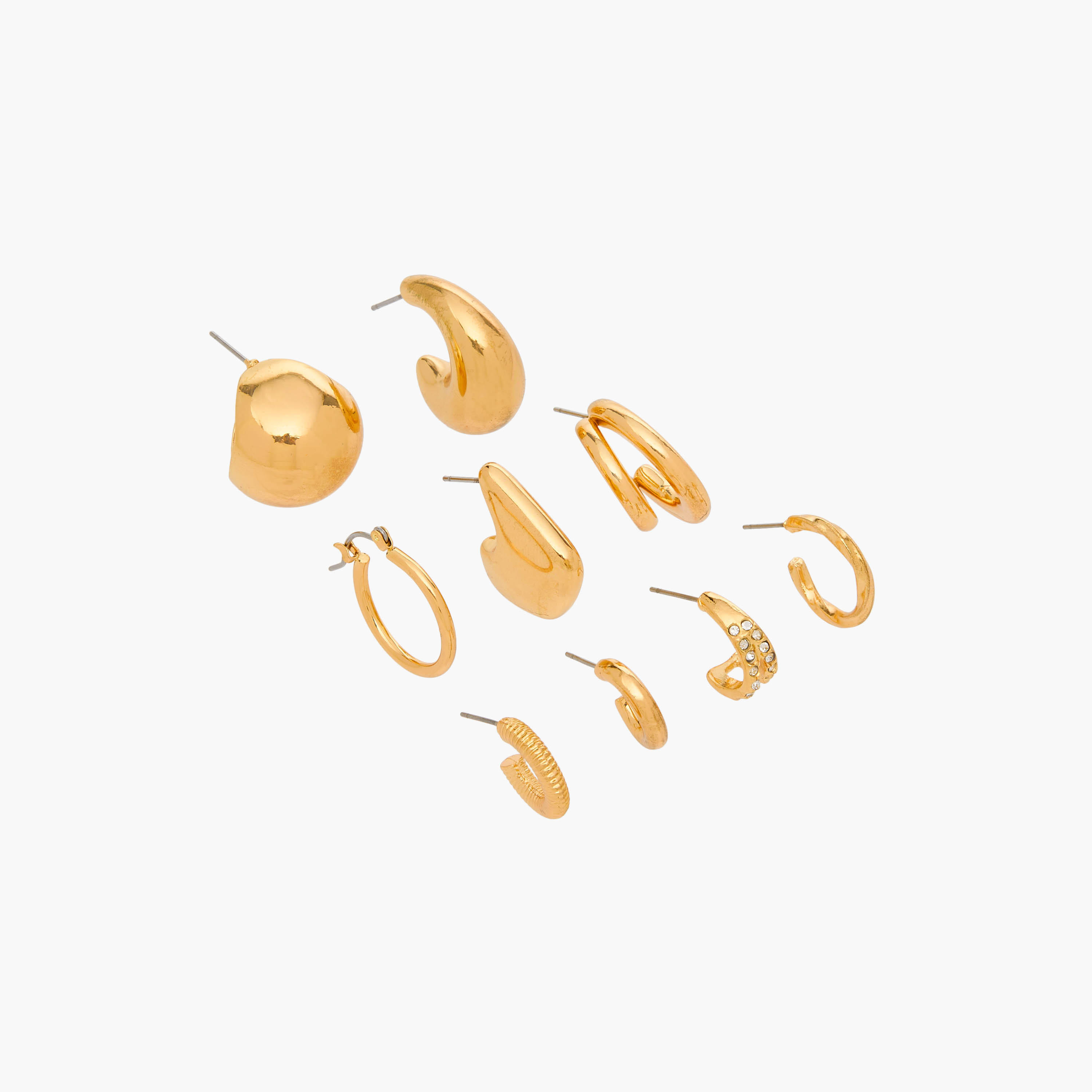 طقم أقراط معدنية بمكبس إغلاق خلفي من جلو عدد 9-women-watchesandjewellery-jewellery-earrings-image-2