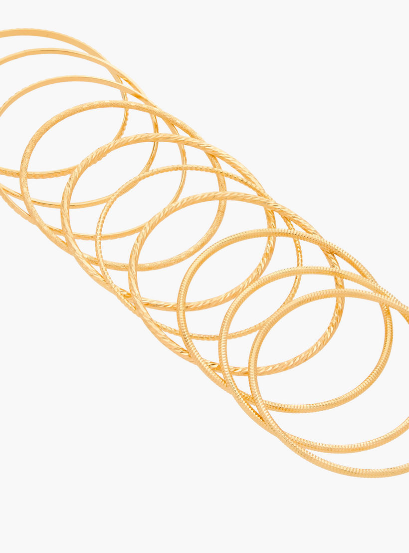 Set of 10 - Textured Metallic Bangle-women-watchesandjewellery-jewellery-banglesandbracelets-image-19