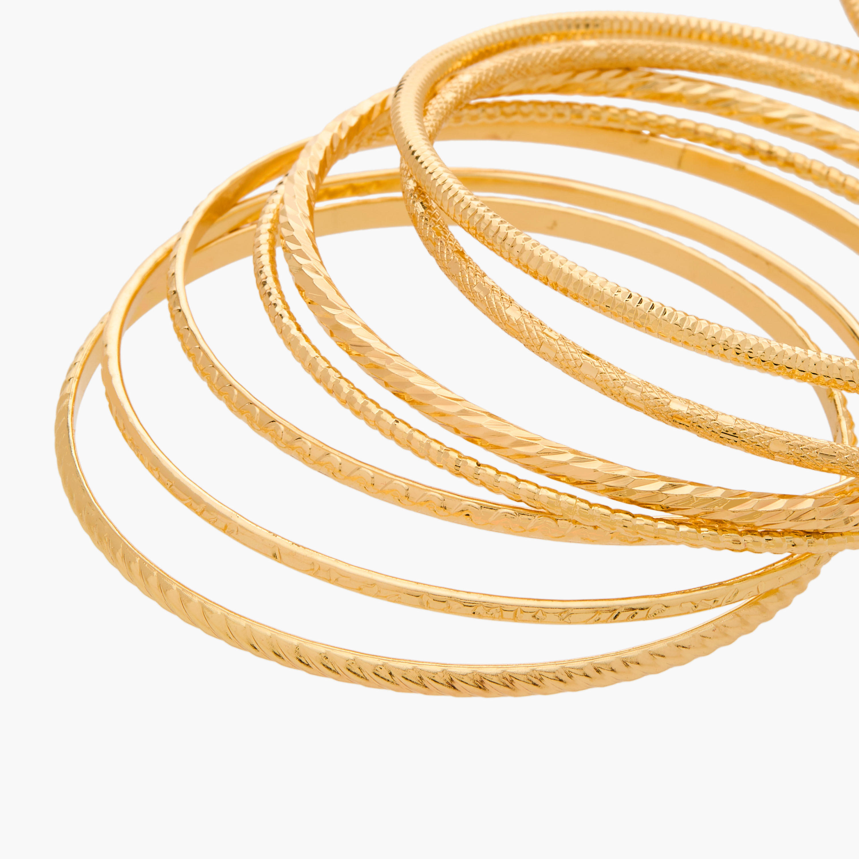 أساور ميتاليك بارزة الملمس - طقم 10 قطع-women-watchesandjewellery-jewellery-banglesandbracelets-image-20