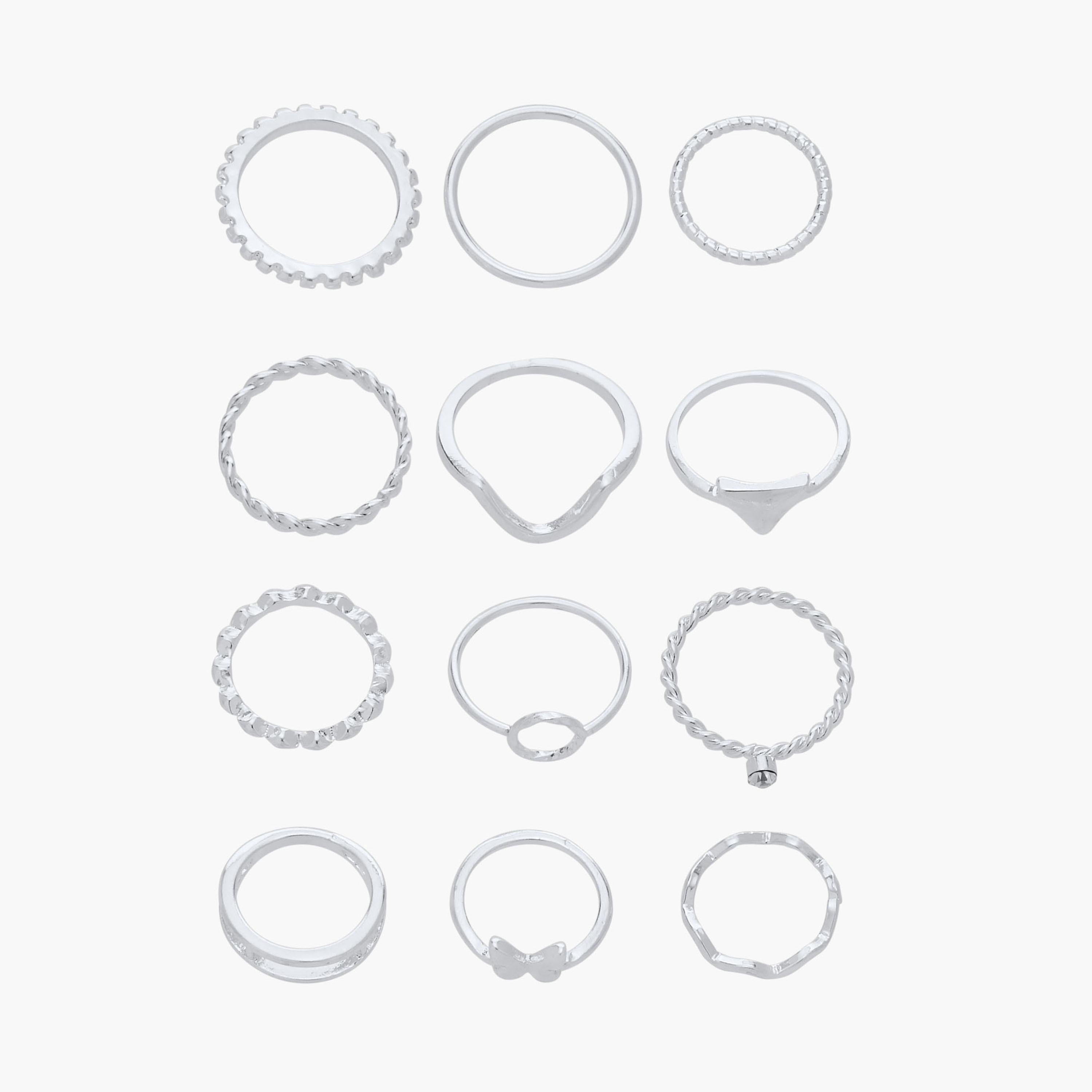 خواتم متنوعة من جلو - طقم 12 قطعة-women-watchesandjewellery-jewellery-rings-image-1