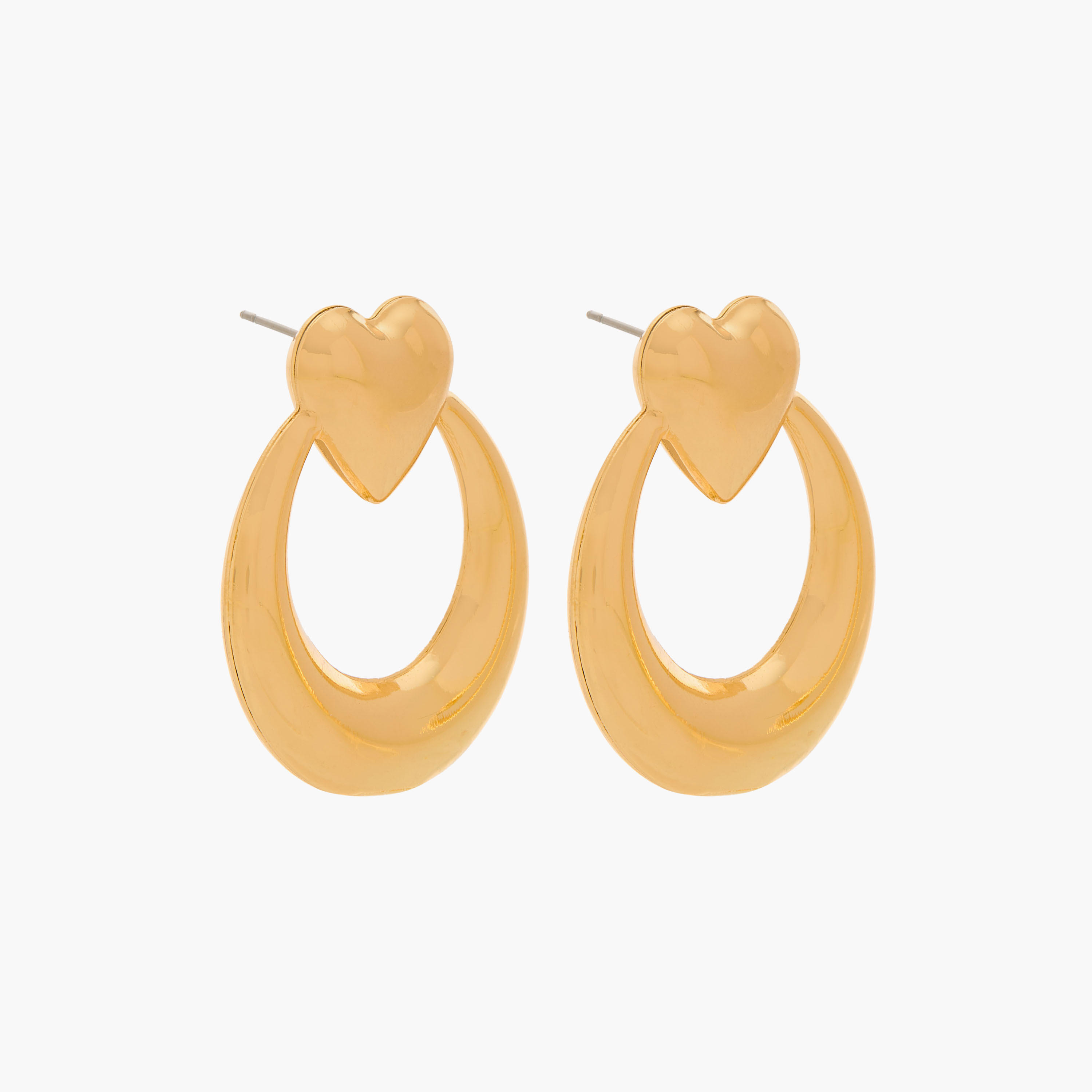 Set of 2 - Gloo Heart and Knob Shaped Earrings with Pushback Closure-women-watchesandjewellery-jewellery-earrings-image-2