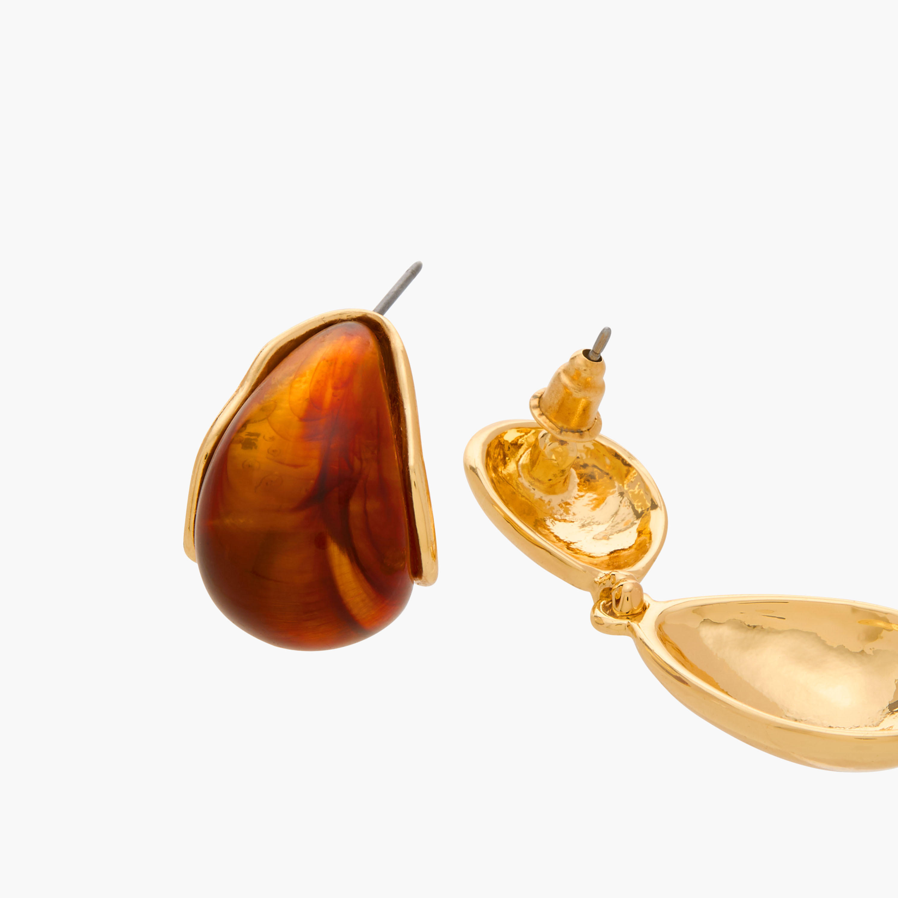 حلقان متنوعة بتفاصيل راتينج ومكبس إغلاق خلفي قطعتين من جلو-women-watchesandjewellery-jewellery-earrings-image-4