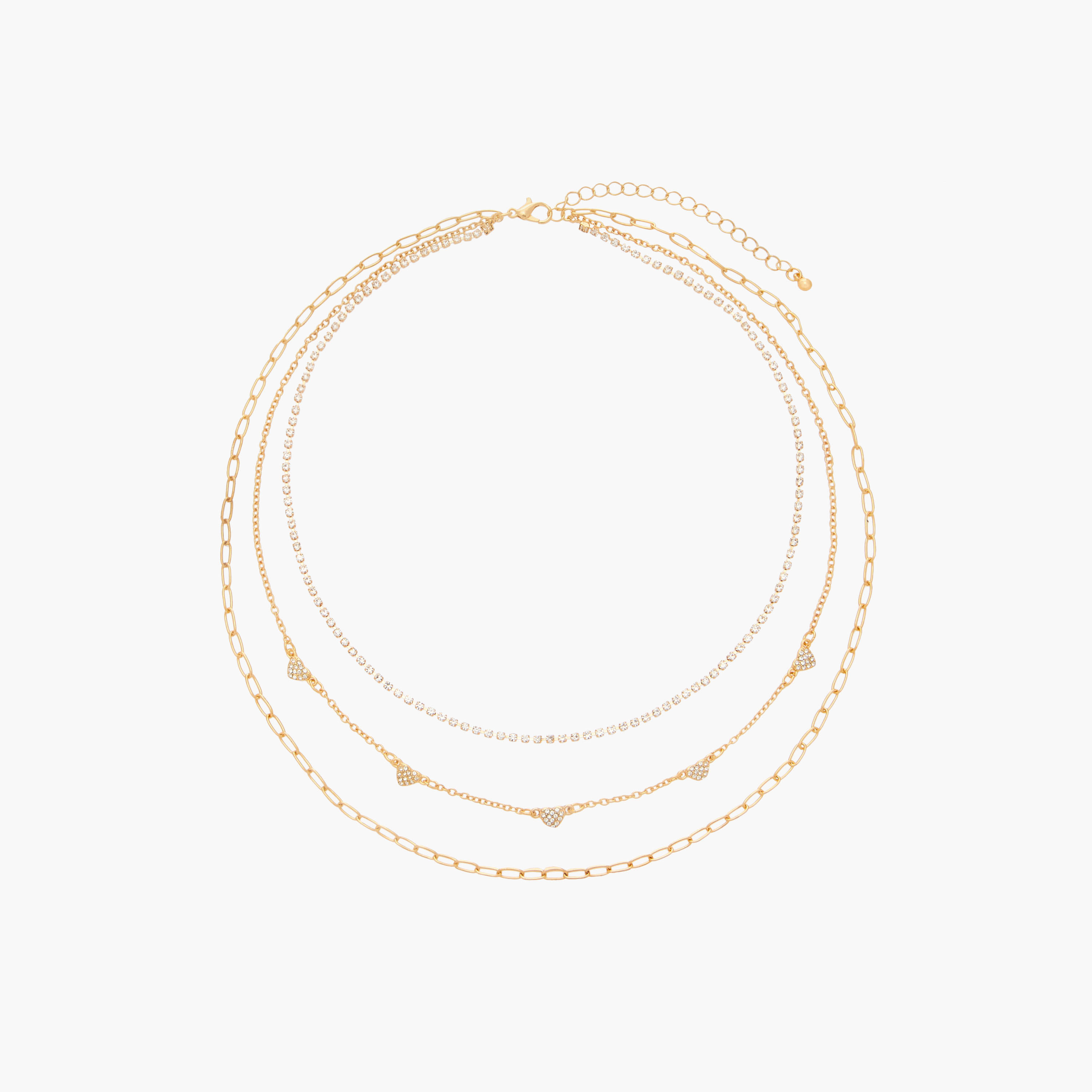 قلادة متعددة الطبقات بمشبك إغلاق وتزيينات أحجار من جلو-women-watchesandjewellery-jewellery-necklacesandpendants-image-1