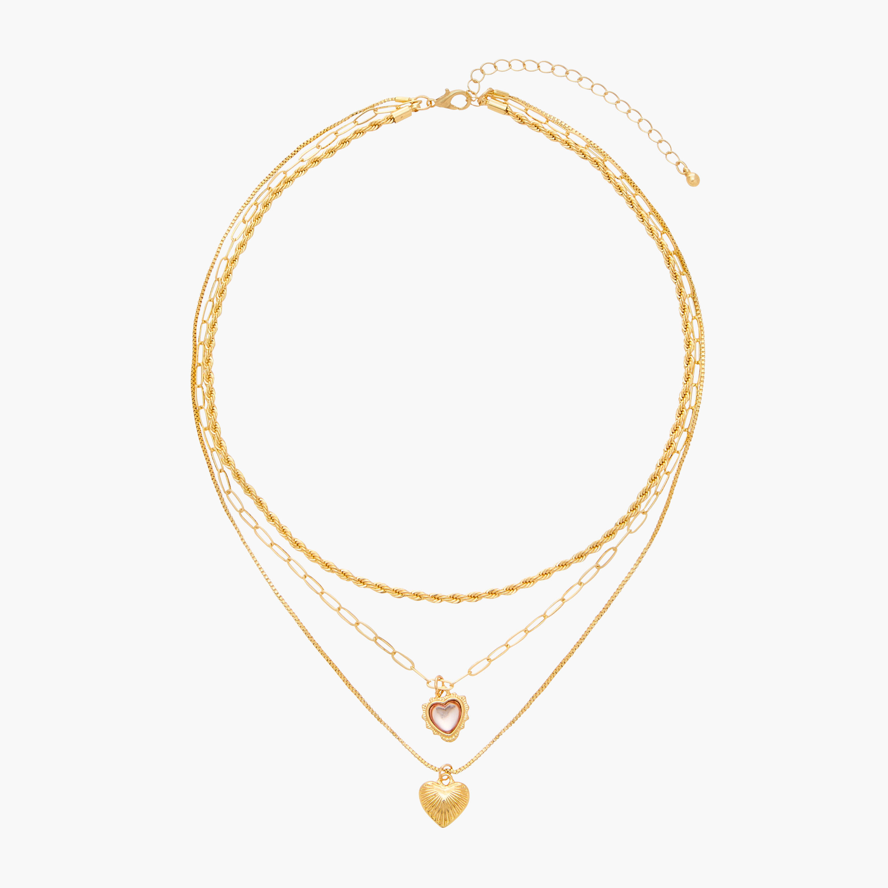 قلادة متعددة الطبقات بدلاية قلب ومشبك إغلاق من جلو-women-watchesandjewellery-jewellery-necklacesandpendants-image-1