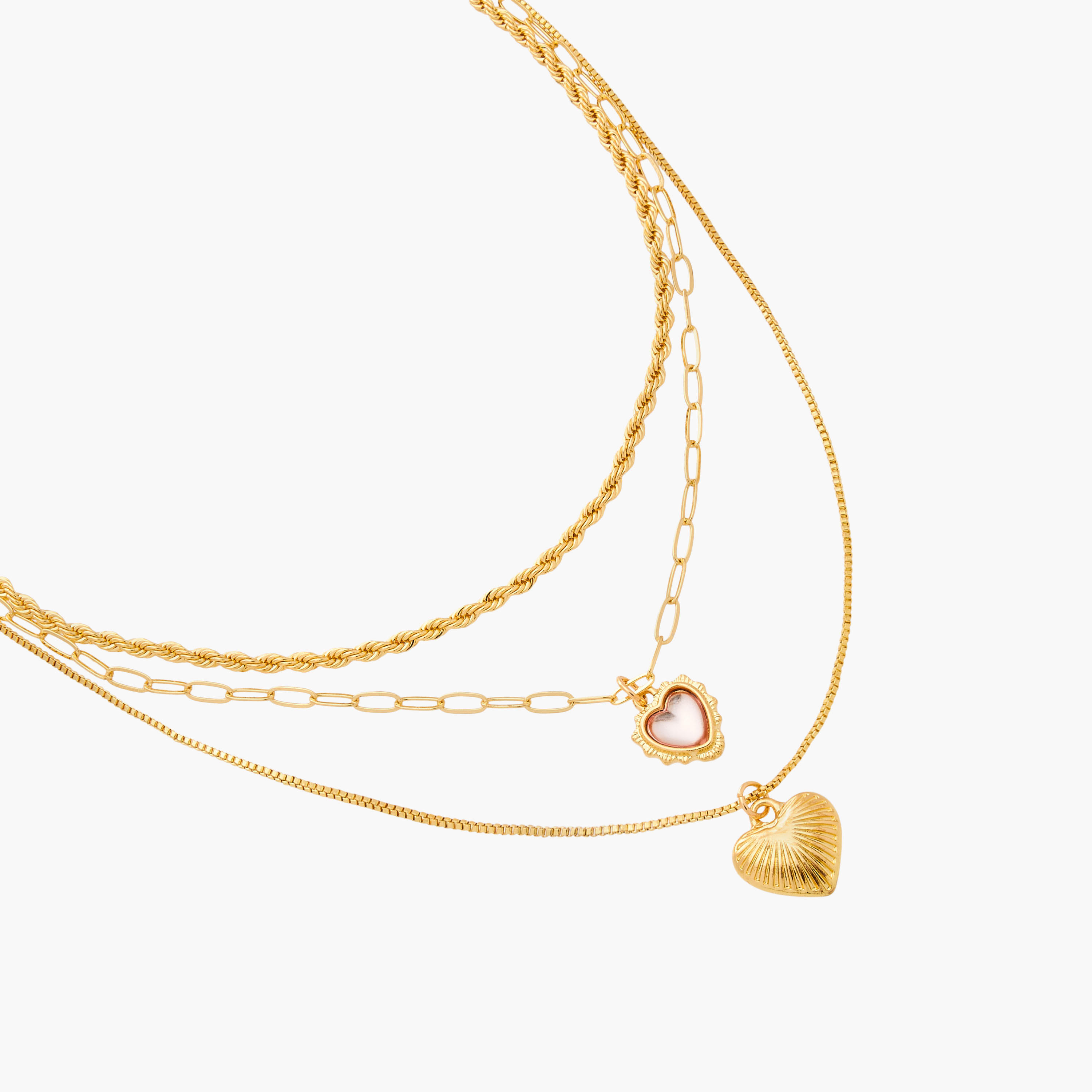 قلادة متعددة الطبقات بدلاية قلب ومشبك إغلاق من جلو-women-watchesandjewellery-jewellery-necklacesandpendants-image-2