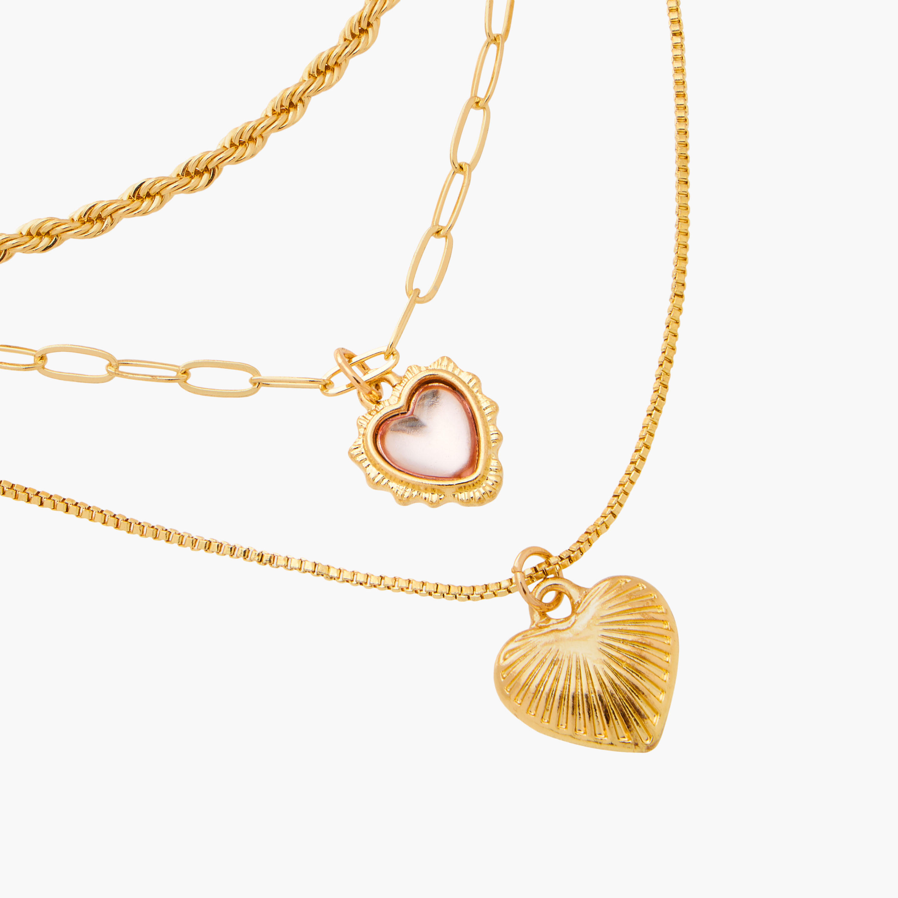 قلادة متعددة الطبقات بدلاية قلب ومشبك إغلاق من جلو-women-watchesandjewellery-jewellery-necklacesandpendants-image-3