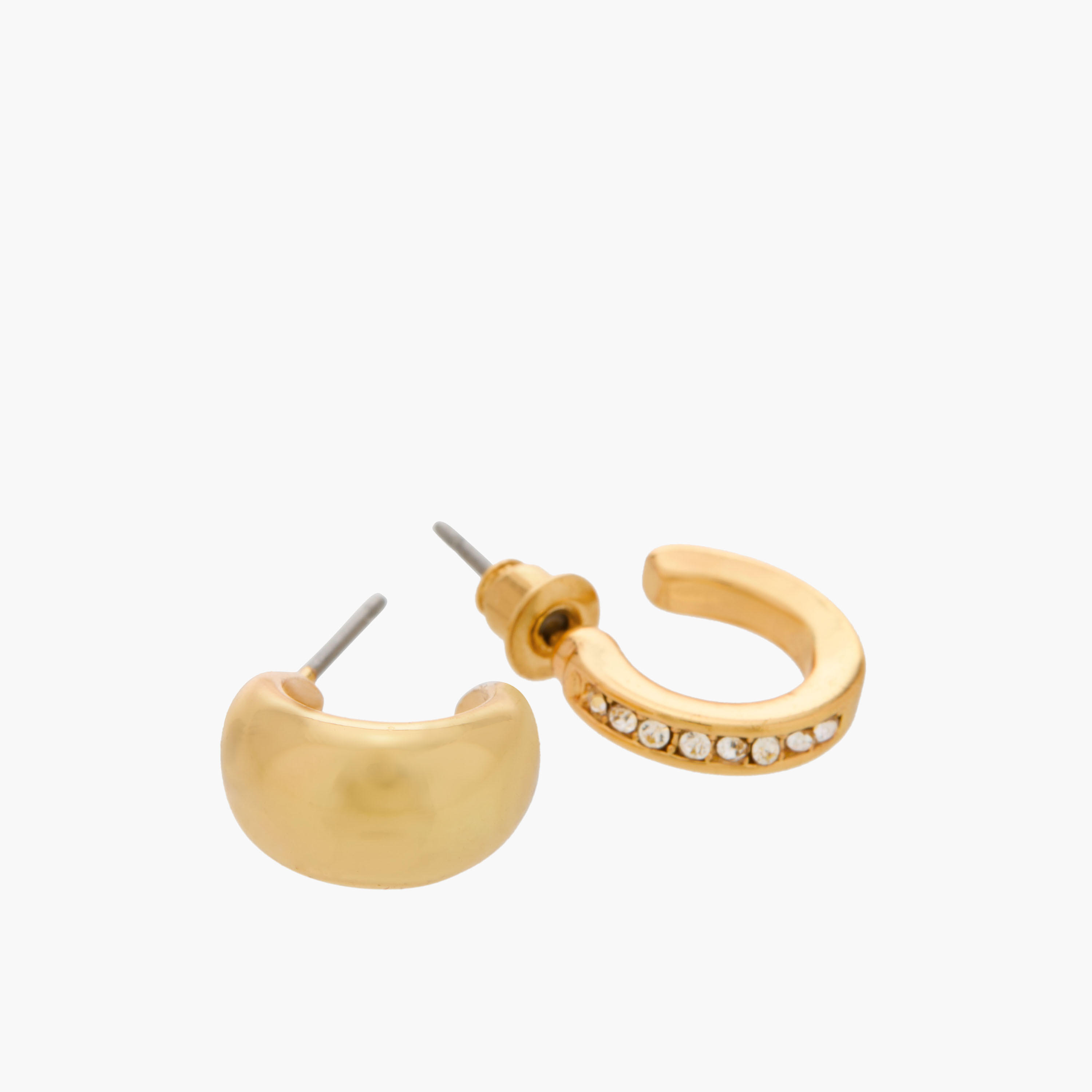 حلقان ميتاليك بمكبس إغلاق خلفي من جلو - طقم 6 أزواج-women-watchesandjewellery-jewellery-earrings-image-4