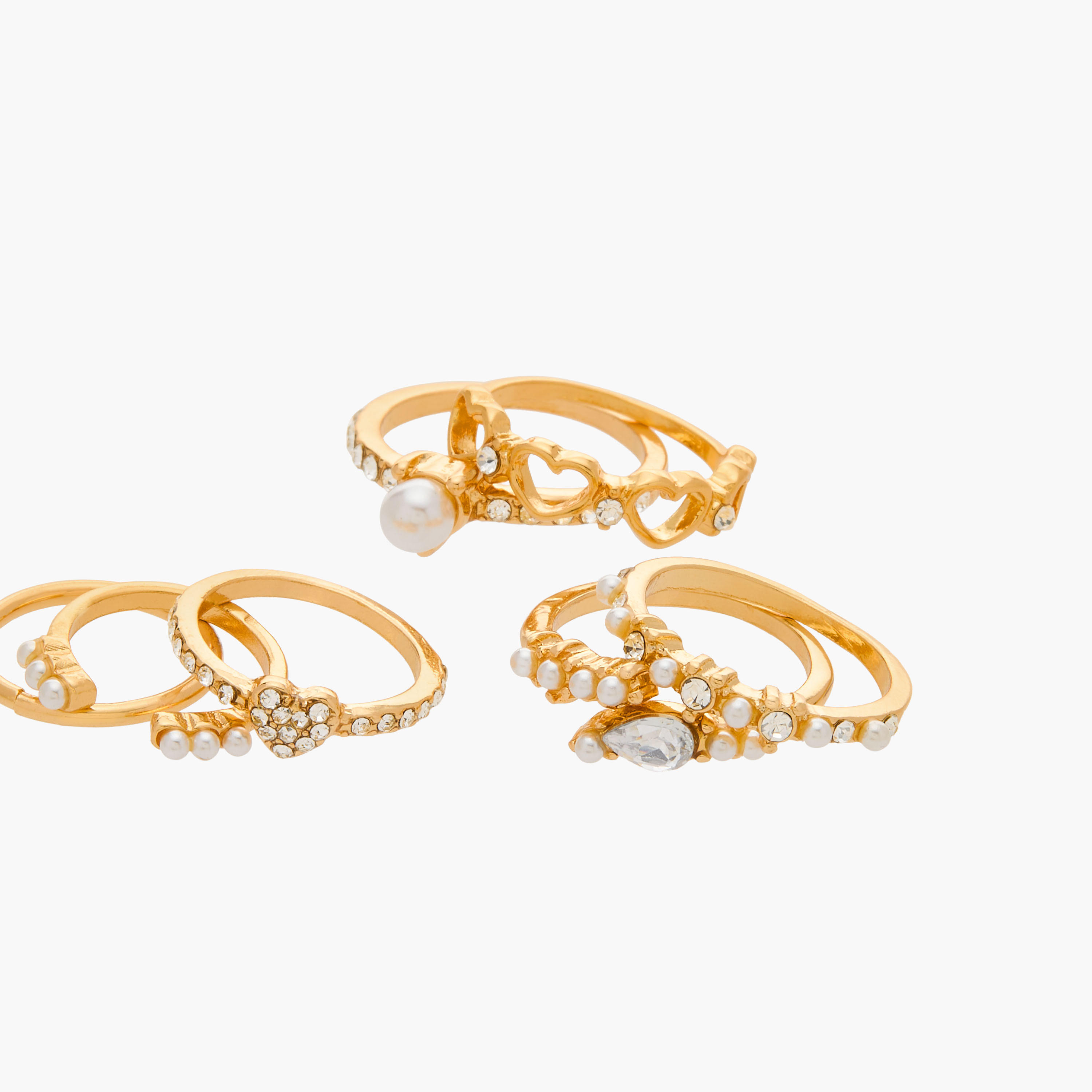 خاتم مزين باللؤلؤ من جلو - مجموعة من 7 قطع-women-watchesandjewellery-jewellery-rings-image-2