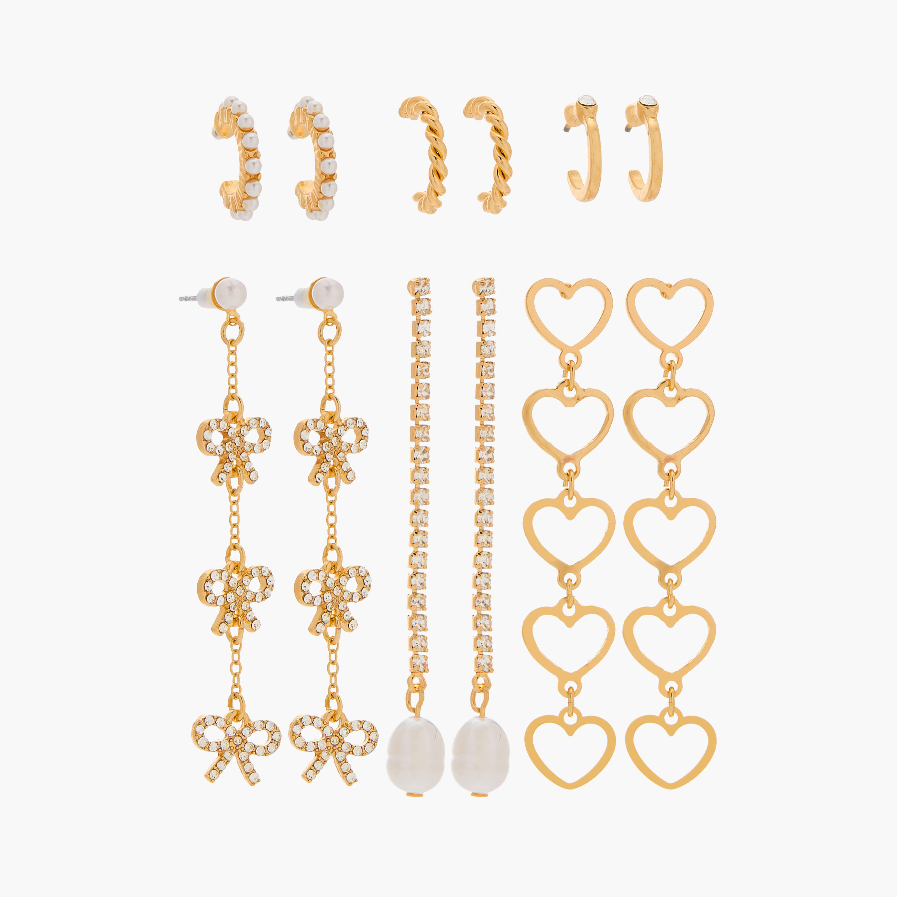 Set of 6 - Gloo Assorted Earring with Pushback Closure-women-watchesandjewellery-jewellery-earrings-image-1